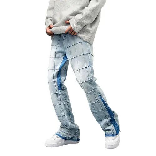 Jean Flannel Blue Stacked Denim Jeans Size US 32 / EU 48 - 1 Thumbnail
