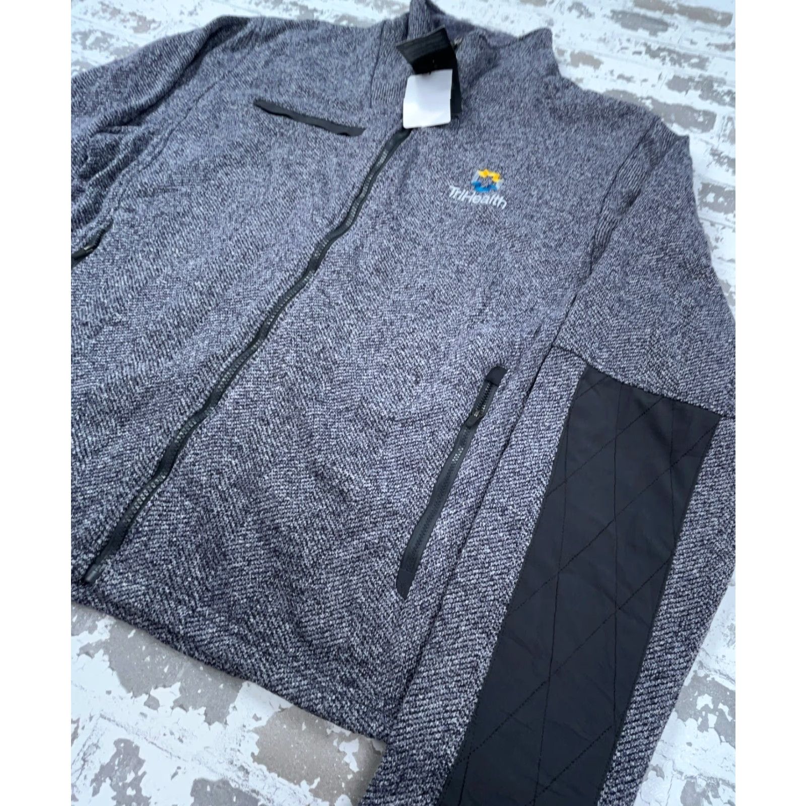 Vintage Fossa Jacket Men 3XL Gray Full Zip Outdoors Heather Heavy Knit Fleece Embroidered Logo Pockets Regular Jacket Mens Size US XXL / EU 58 / 5 - 4 Thumbnail