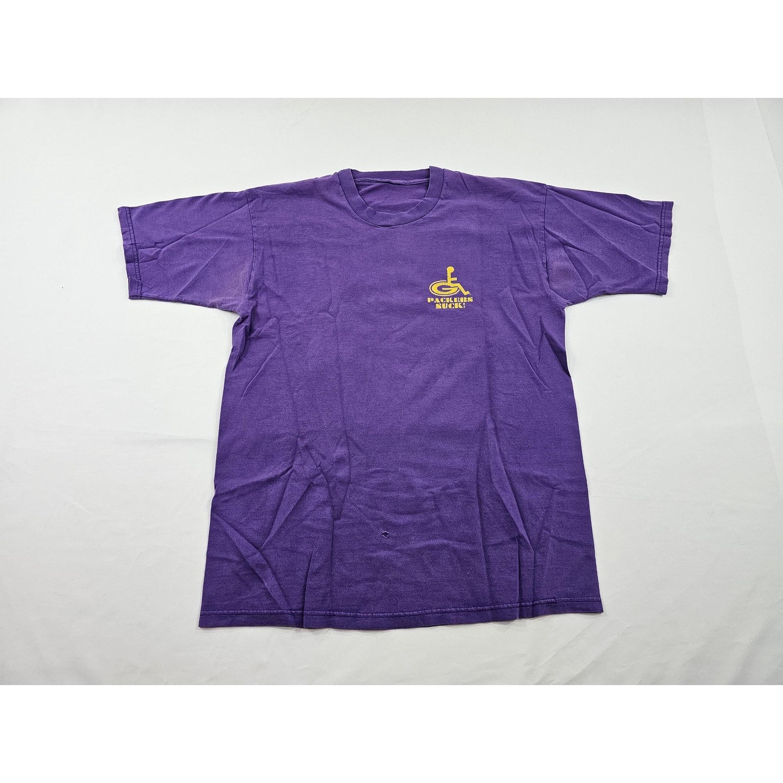 Other 90s Packers Suck! T-Shirt Funny Double Sided Purple Sz L Size US L / EU 52-54 / 3 - 3 Thumbnail