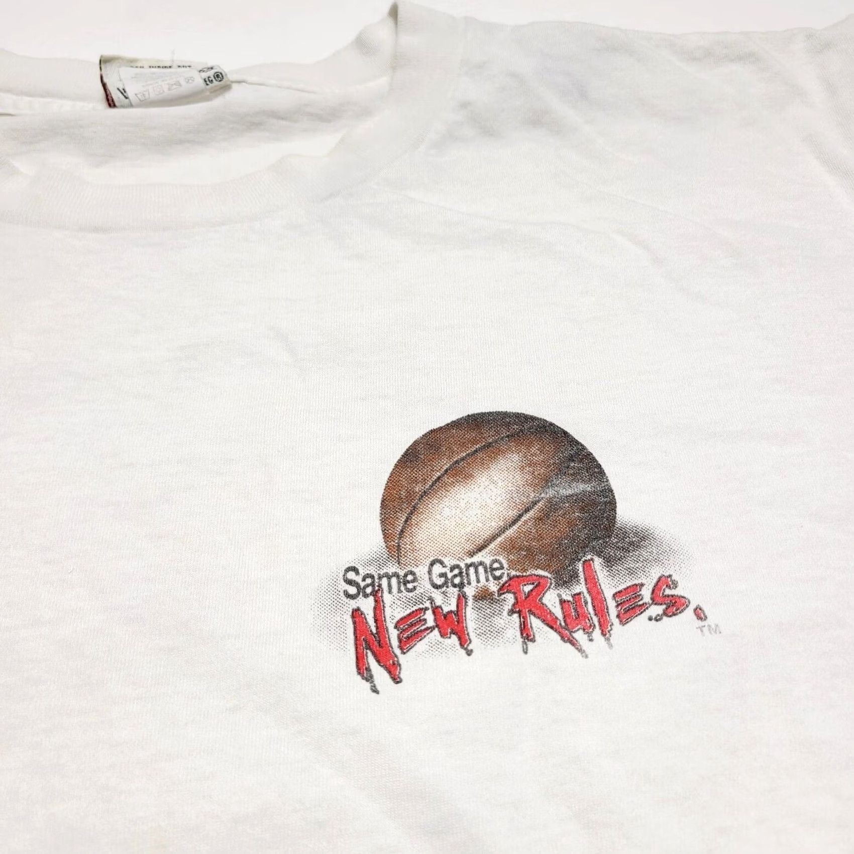 Nutmeg VINTAGE 90s Attitude Problem T-Shirt Mens XL Nutmeg White Graphic Print Basketball Crew Neck Short Sleeve Same Game New Rules Size US XL / EU 56 / 4 - 5 Thumbnail