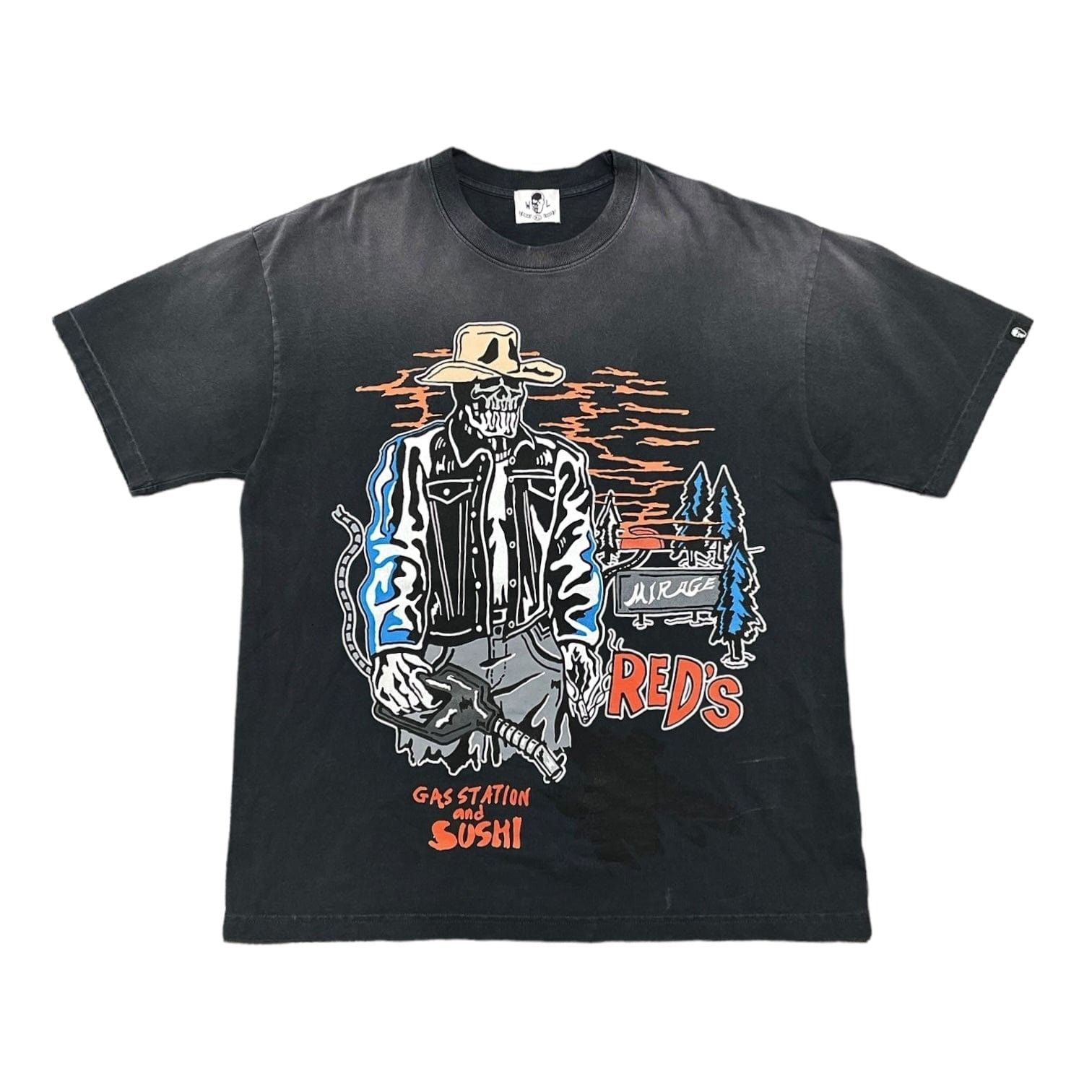 image of Warren Lotas Gas Station Sushi Short Sleeve Tee Shirt Black, Men's (Size XL)