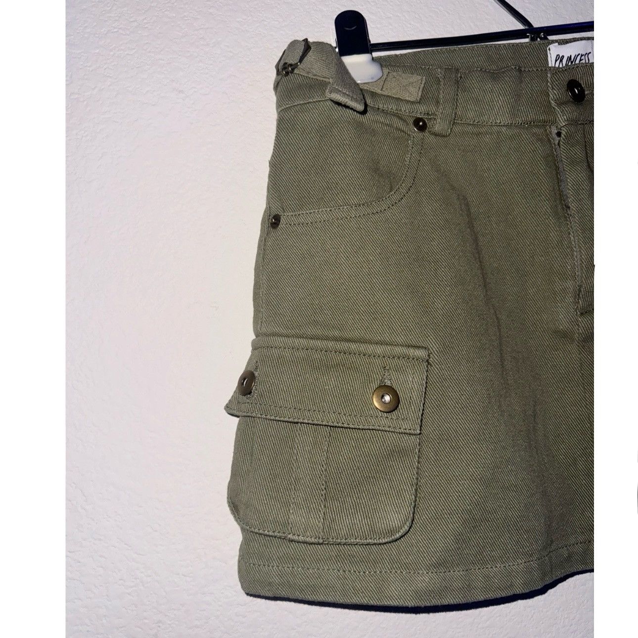 Japanese Brand × Vintage Princess Polly XX Size 4 Womens Olive Green Cargo Mini Skirt Size 27" / US 4 / IT 40 - 5 Thumbnail