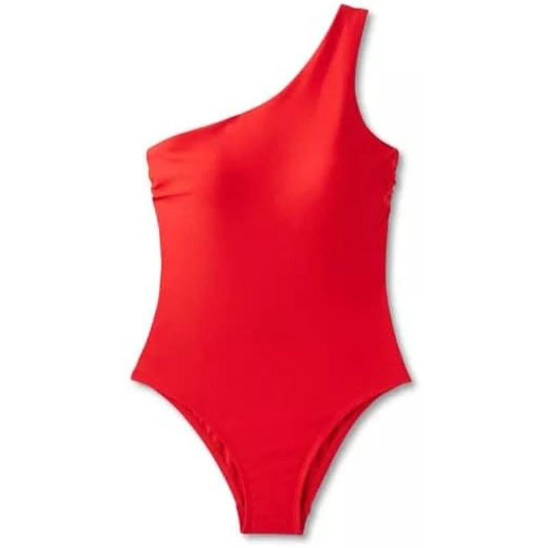 Unknown London KONA SOL NWT One Piece Swimsuit, Medium, Red One Shoulder Size ONE SIZE - 1 Thumbnail
