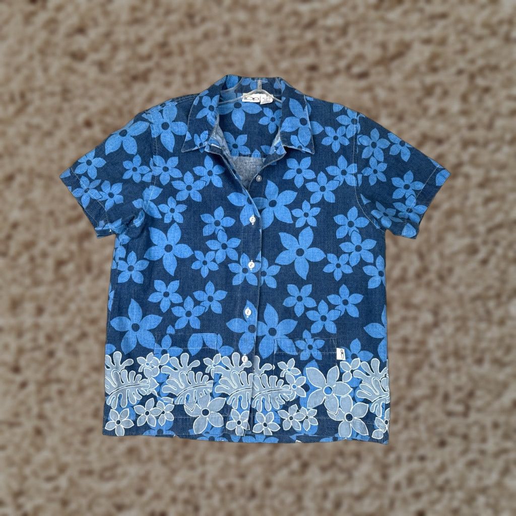 Ocean Pacific Ocean Pacific Shirt Men Medium Floral Hawaii Blue Cotton Short Sleeve Size US M / EU 48-50 / 2 - 1 Thumbnail