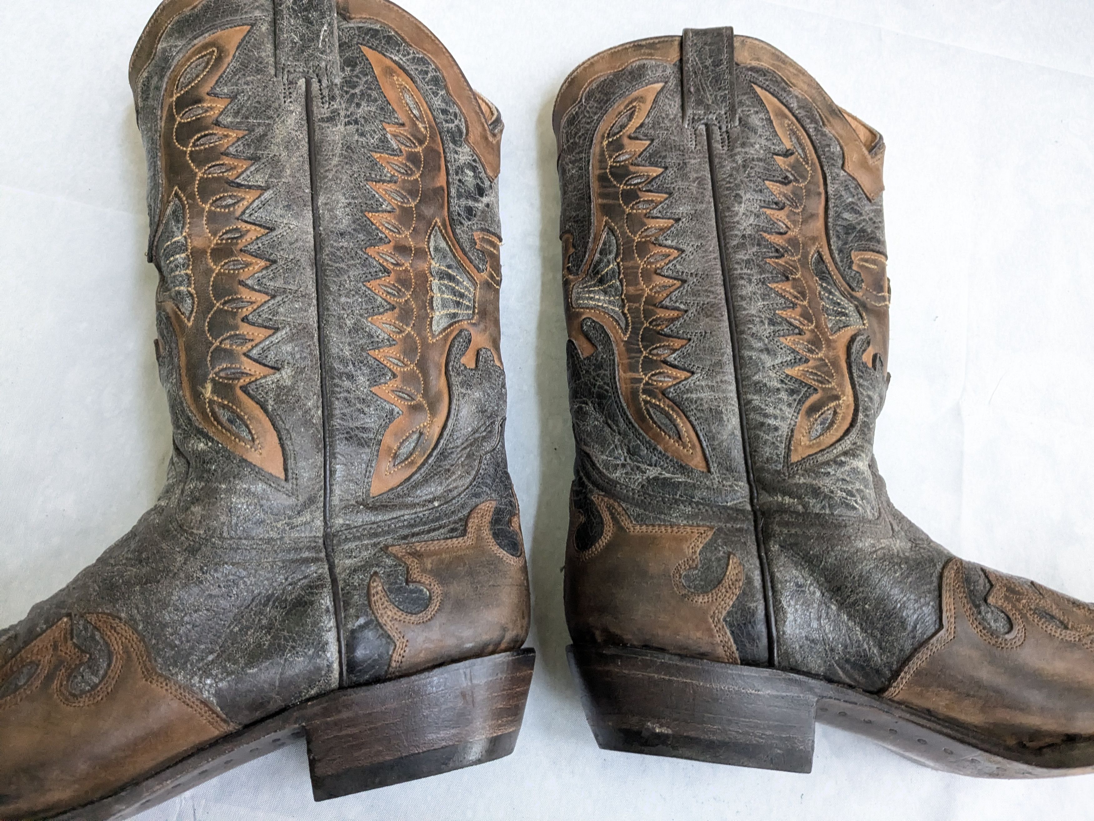 Stetson Stetson Cowboy Boots Brown Gray Eagle 10.5 Leather Size US 10.5 / EU 43-44 - 6 Thumbnail