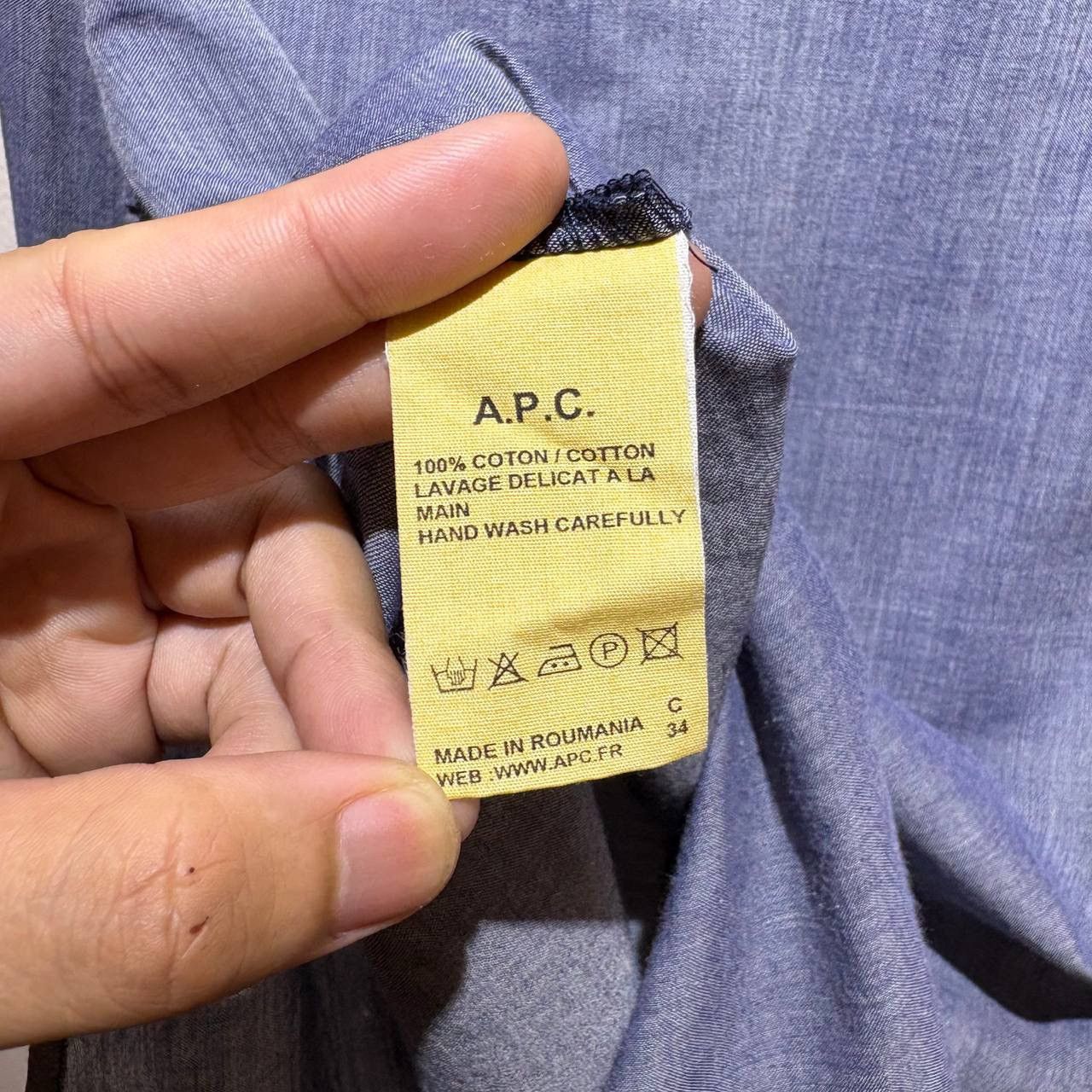 A.P.C. A.P.C Grey Japanese Linen Officer Style Shirt Size US M / EU 48-50 / 2 - 9 Thumbnail