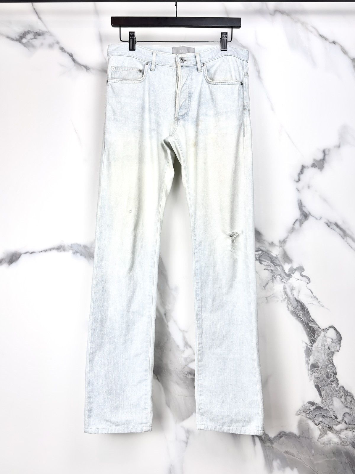 Dior × Hedi Slimane Dior Homme SS06 Dirty Snow Denim Jeans | Grailed