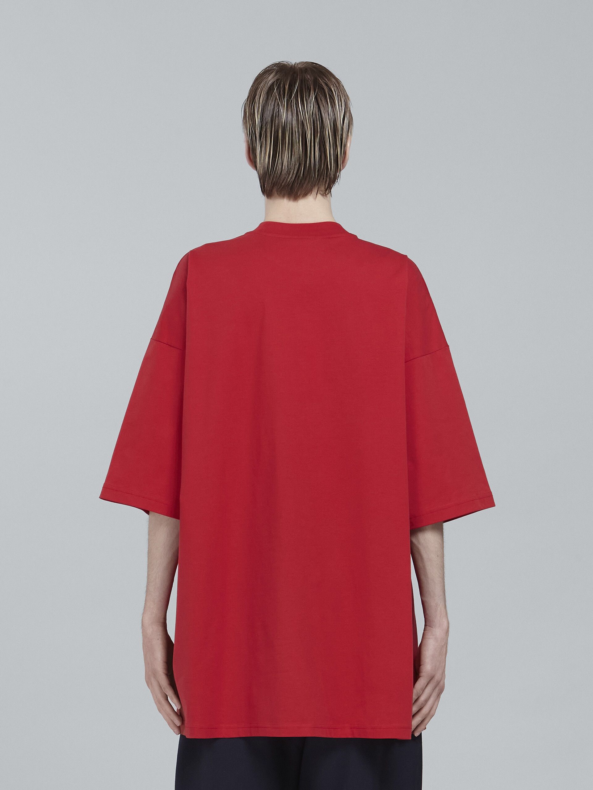 Marni o1y0225 Logo-Print Crewneck T-Shirt in Red Size US M / EU 48-50 / 2 - 4 Thumbnail