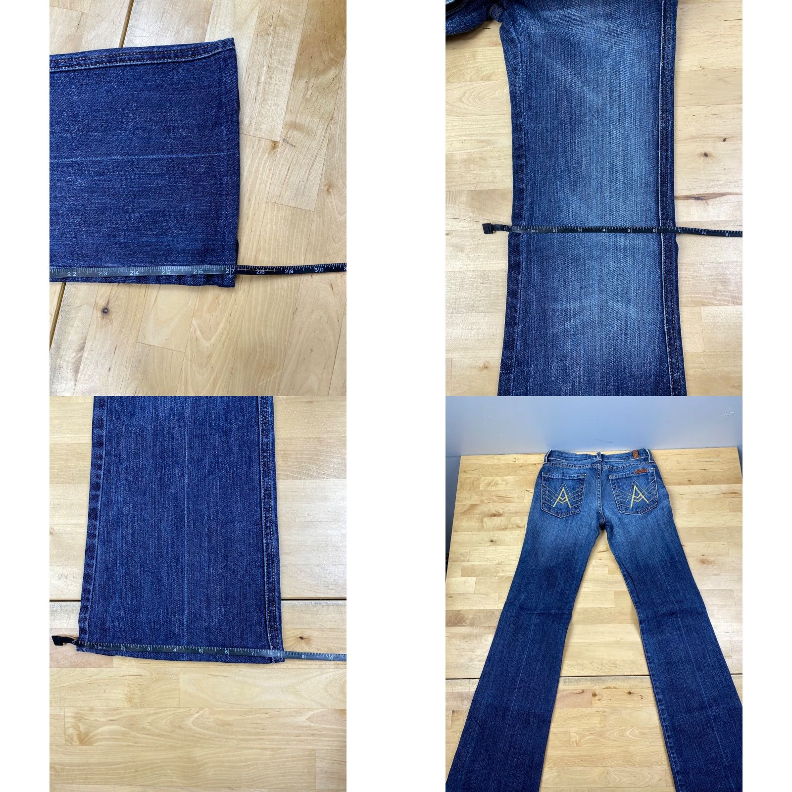 7 For All Mankind VINTAGE 7 for all Mankind Jeans Women 12 Blue Dark Wash A Pocket Bootcut Denim Size 34" / US 12 / IT 48 - 8 Thumbnail