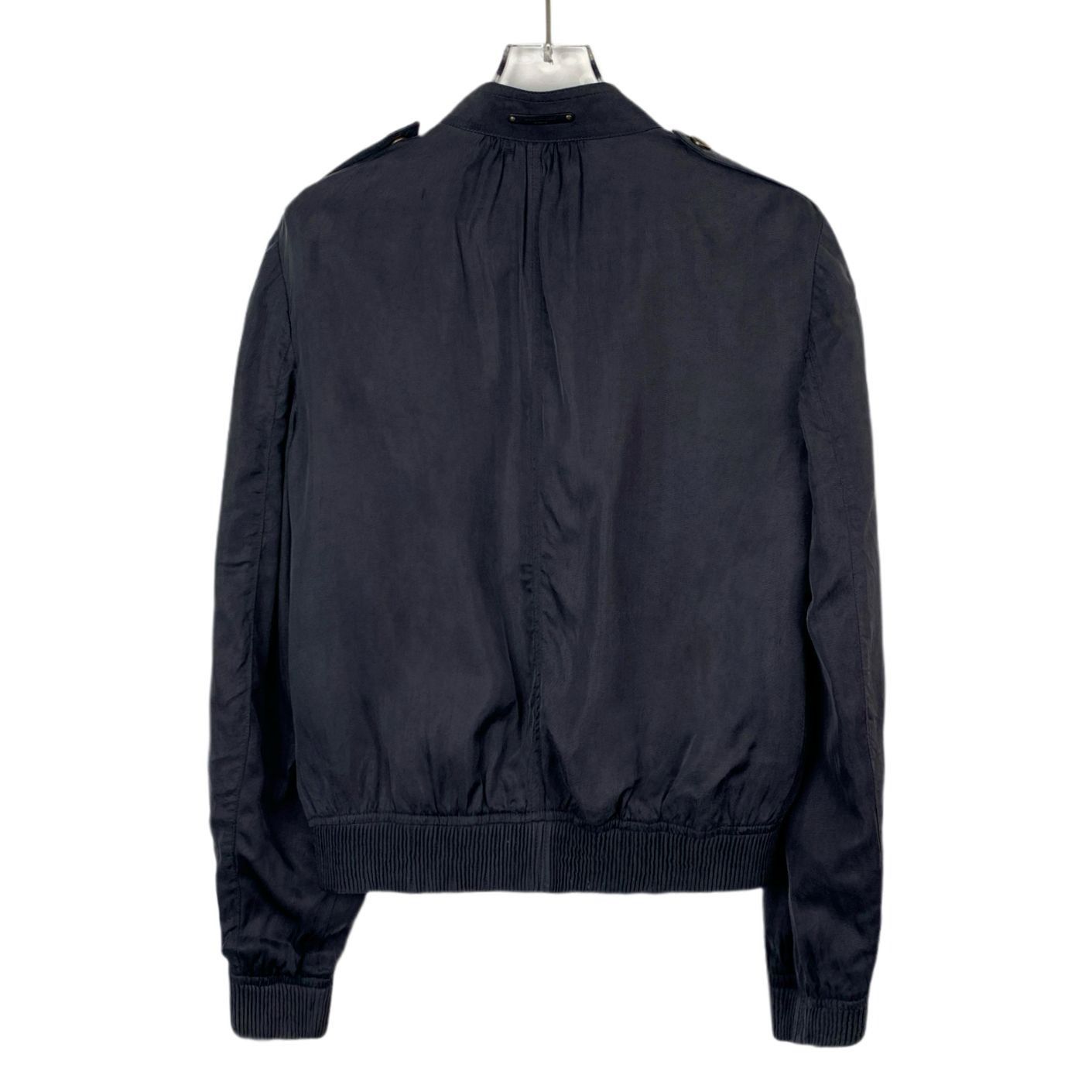 Burberry Brit Black Zipper Jacket M Stand-Up Collar Cotton B