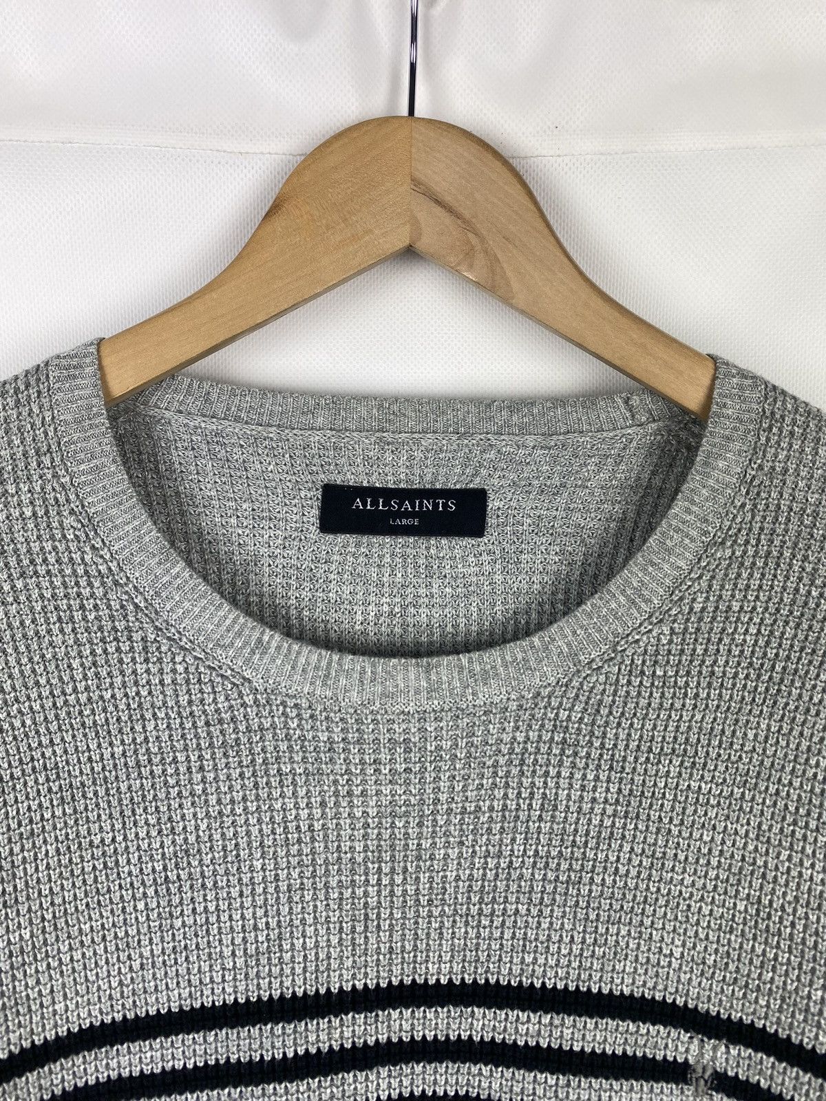Allsaints × Japanese Brand Allsaints Trias Breton Crew Neck striped sweater pullover Size US L / EU 52-54 / 3 - 9 Thumbnail