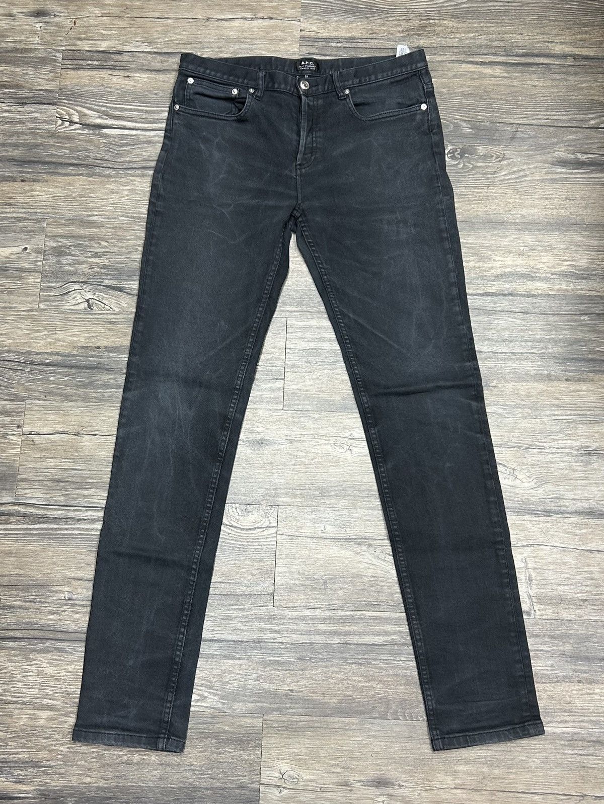 image of A P C Standard Straight Leg Jeans in Black, Men's (Size 32)