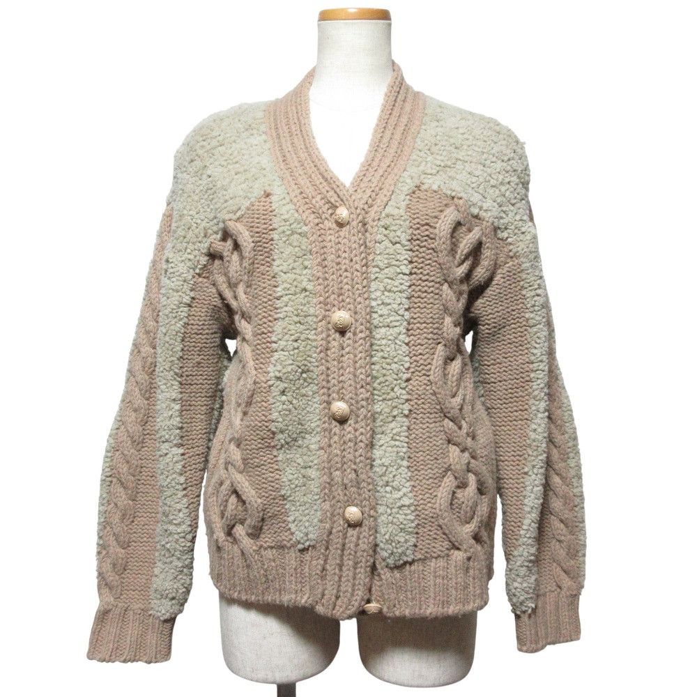 Other Other Drawer Elbow Patch Shearling Knit Cardigan Fur Tops 6515-199-0416 DUTY FREE for USA Size ONE SIZE - 1 Thumbnail