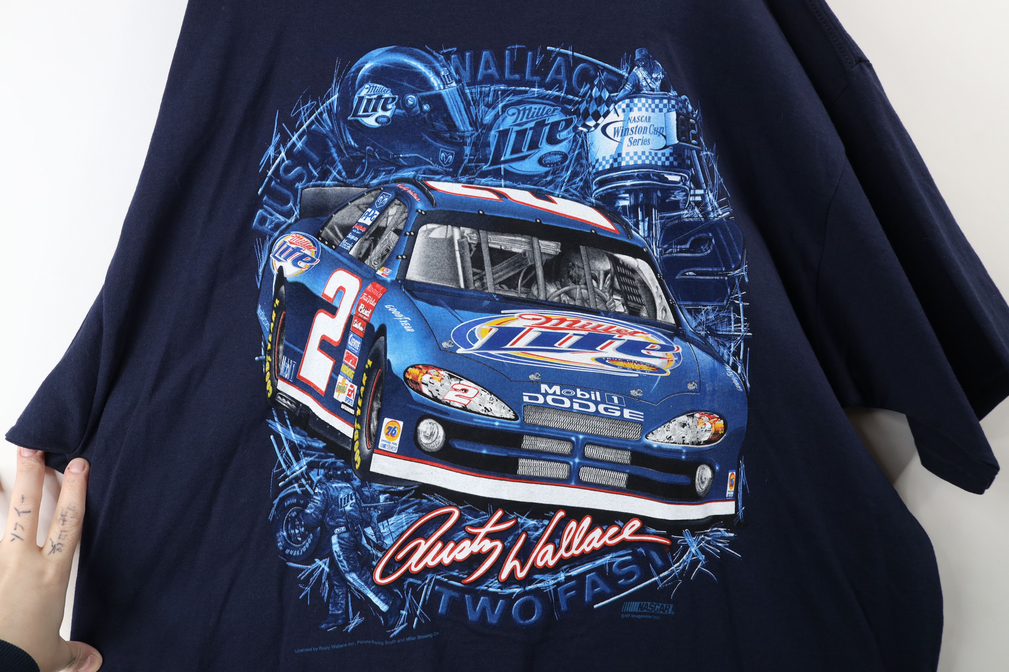 Vintage NOS Vintage Y2K 2001 NASCAR Racing All Over Print T-Shirt Size US XXL / EU 58 / 5 - 12 Thumbnail