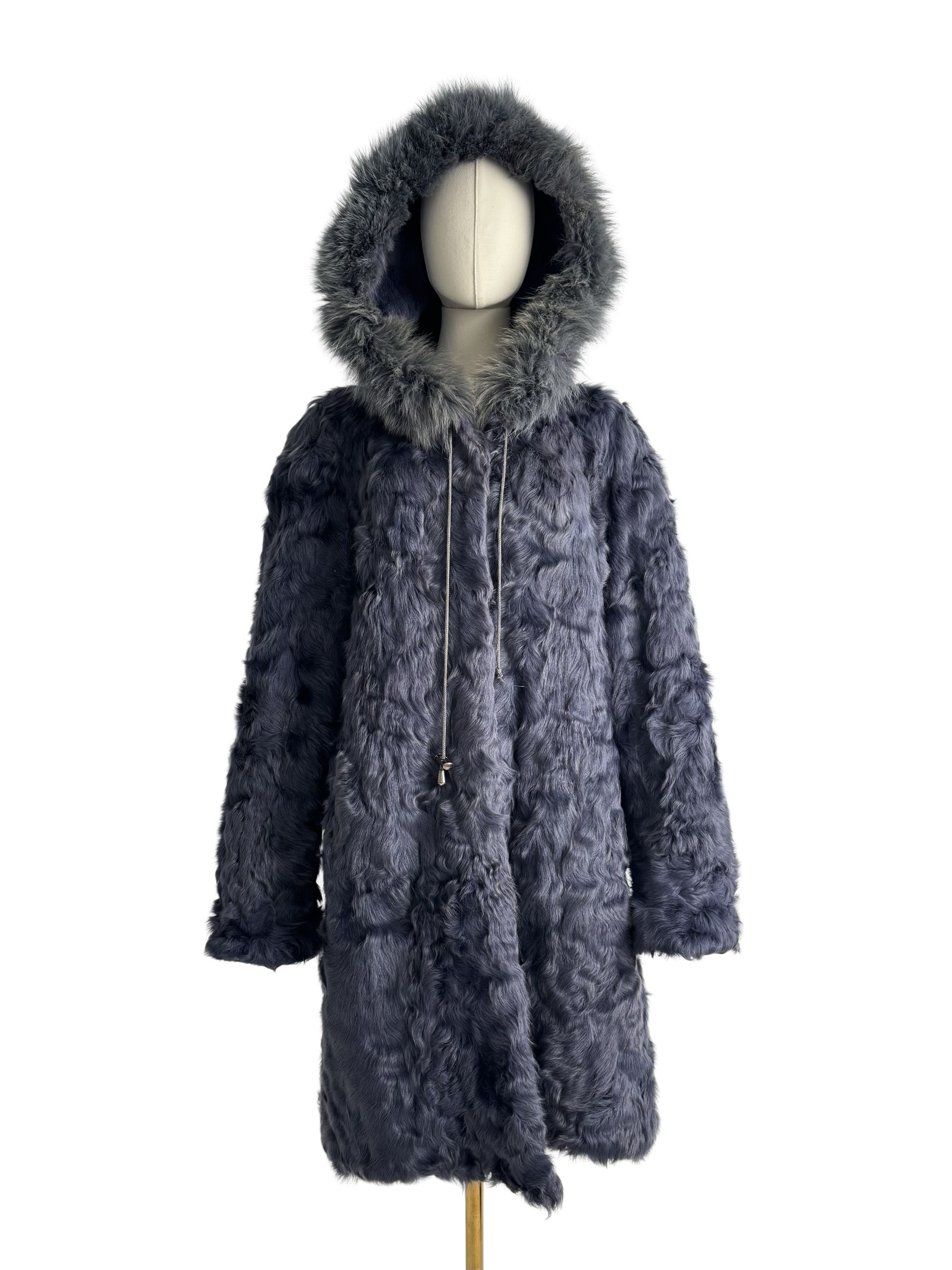 Vintage Vintage Real Fur Hooded Coat Size XL / US 12-14 / IT 48-50 - 3 Thumbnail