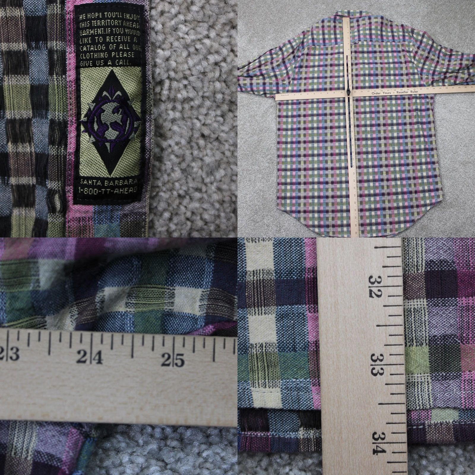 The Territory Ahead The Territory Ahead Shirt Mens Large Pink/Green/Blue Button-Down Long Sleeve Cotton Geometric Size US L / EU 52-54 / 3 - 8 Thumbnail