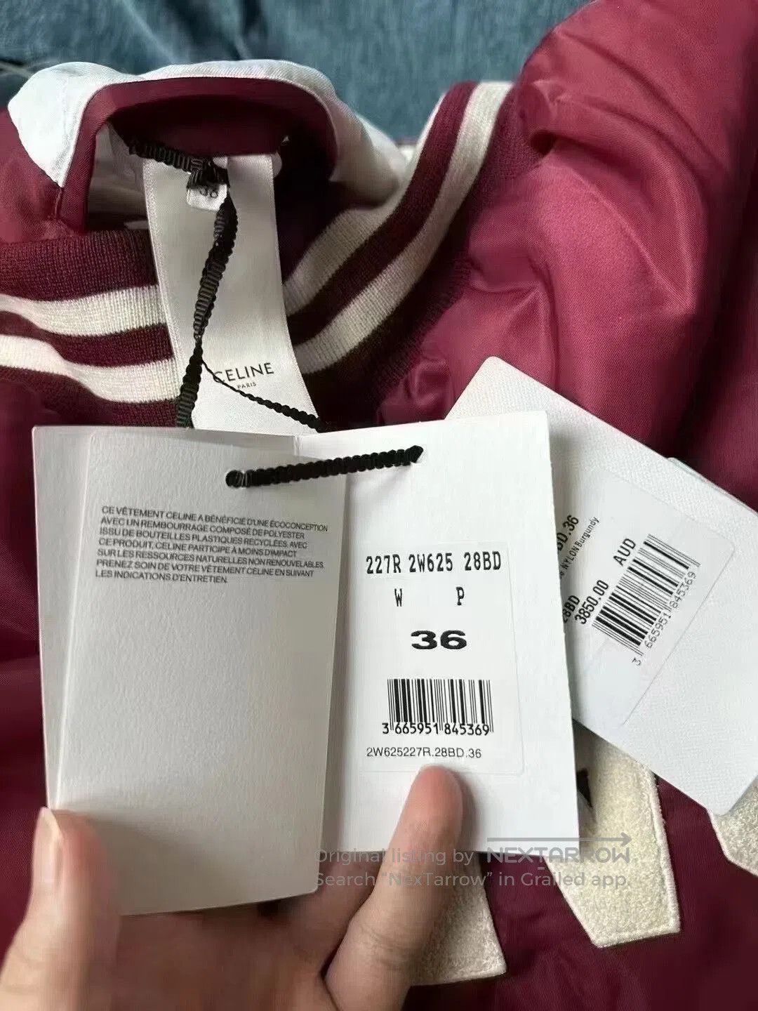 Celine celine maroon baseball cotton jacket. Size US S / EU 44-46 / 1 - 4 Thumbnail