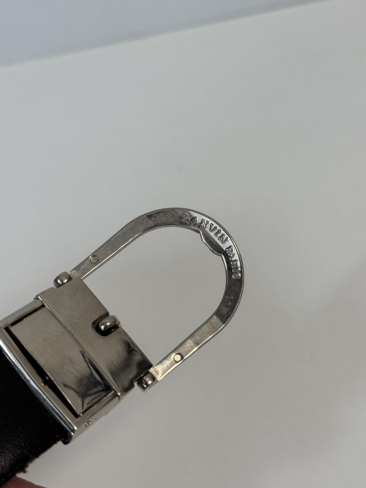 Lanvin Lanvin Belt Luxury Designer Leather Belt Silver Buckle Size ONE SIZE - 5 Thumbnail