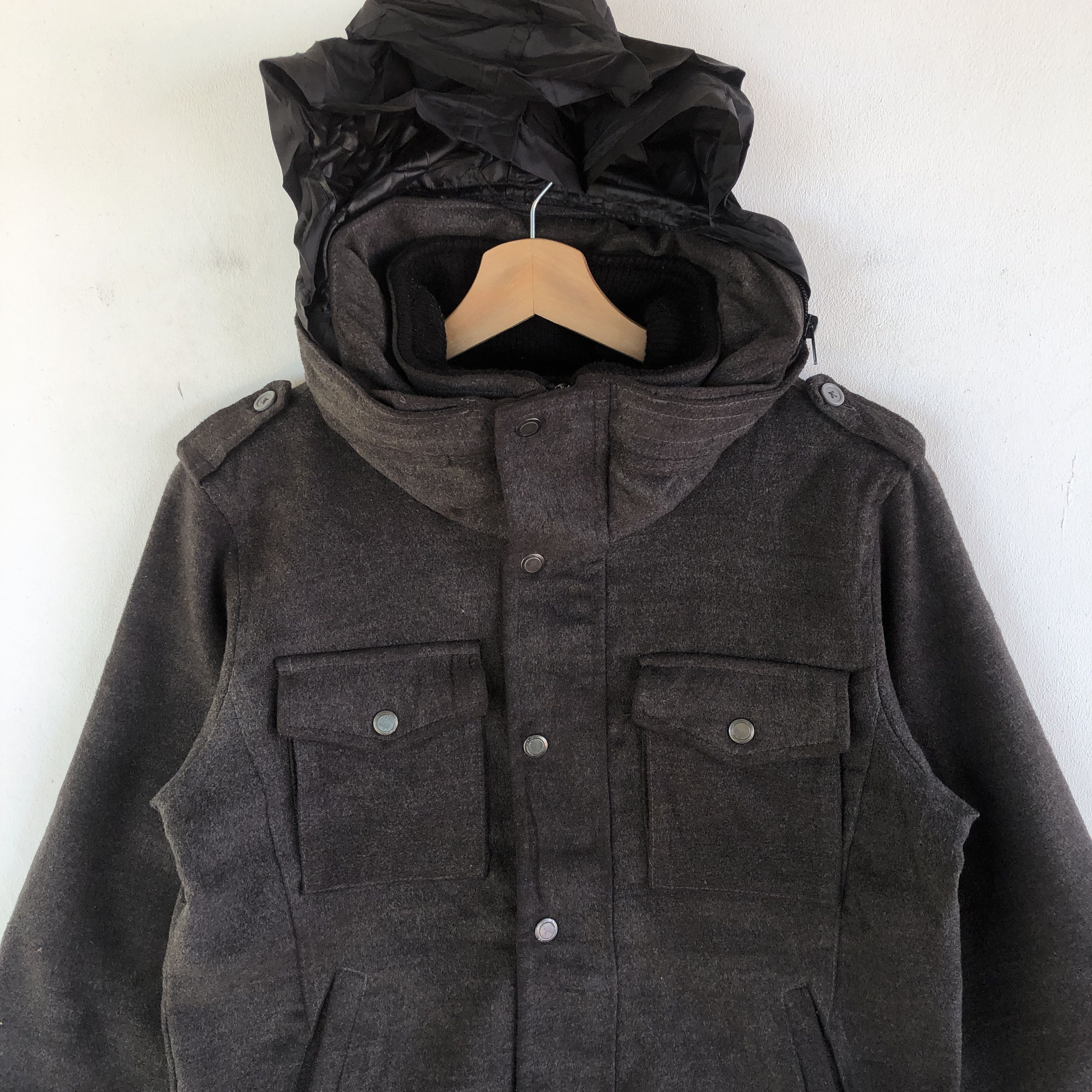 Japanese Brand × Vintage Vintage Nota Bene Hoodie Wool Bondage Chore Jacket Size US M / EU 48-50 / 2 - 4 Thumbnail