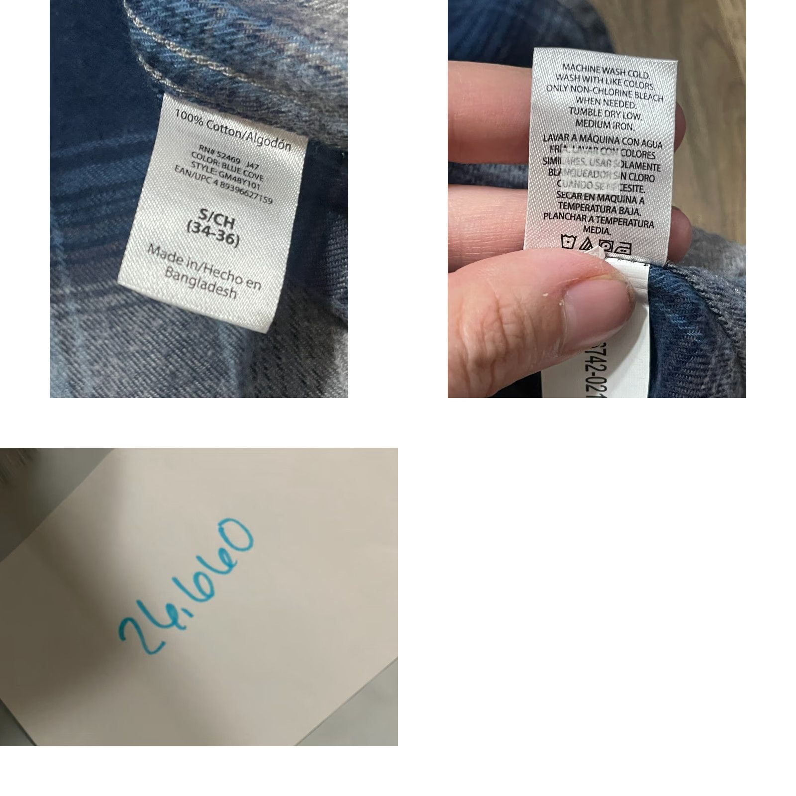 George George Shirt, Men's Small, Plaid, Button Up, Long Sleeve, Pocket, Blue Gray, Regular Fit, George, Men, Button-Up, Casual Size US S / EU 44-46 / 1 - 8 Thumbnail