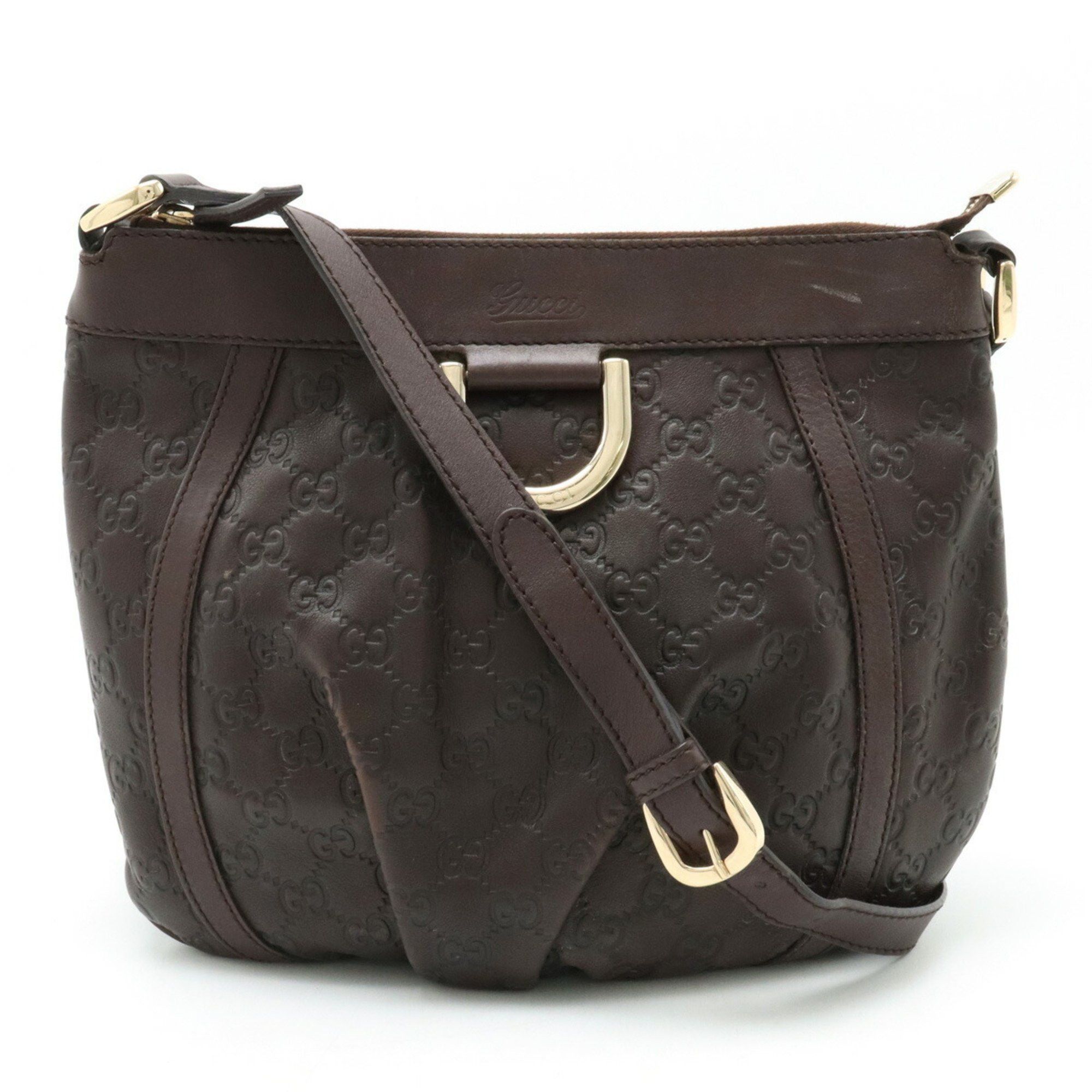 image of Gucci Guccissima Abby Shoulder Bag Leather Dark Brown 203257, Women's