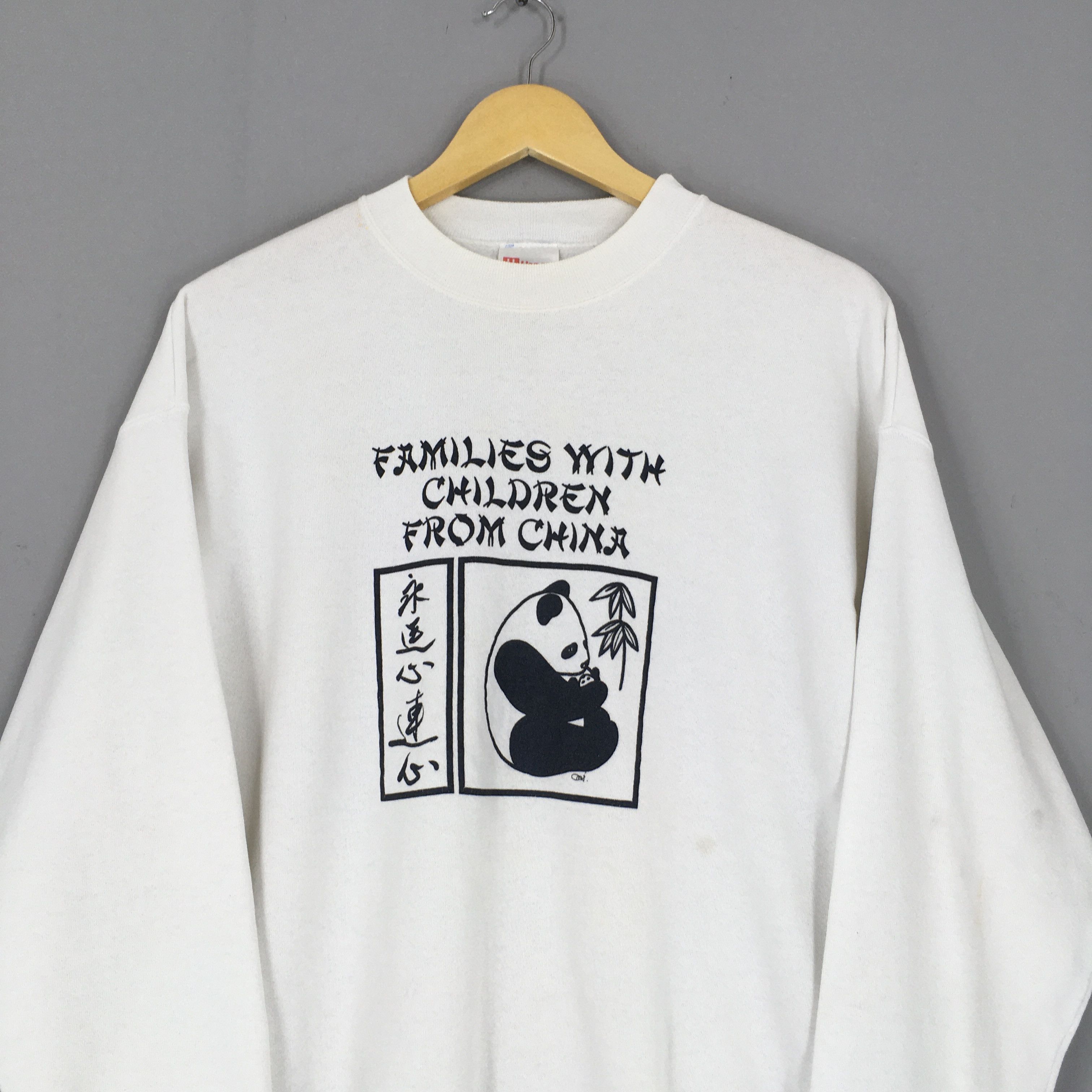 Hanes Vintage 90s Giant Panda Wildlife Sweatshirt Large Size US L / EU 52-54 / 3 - 2 Thumbnail
