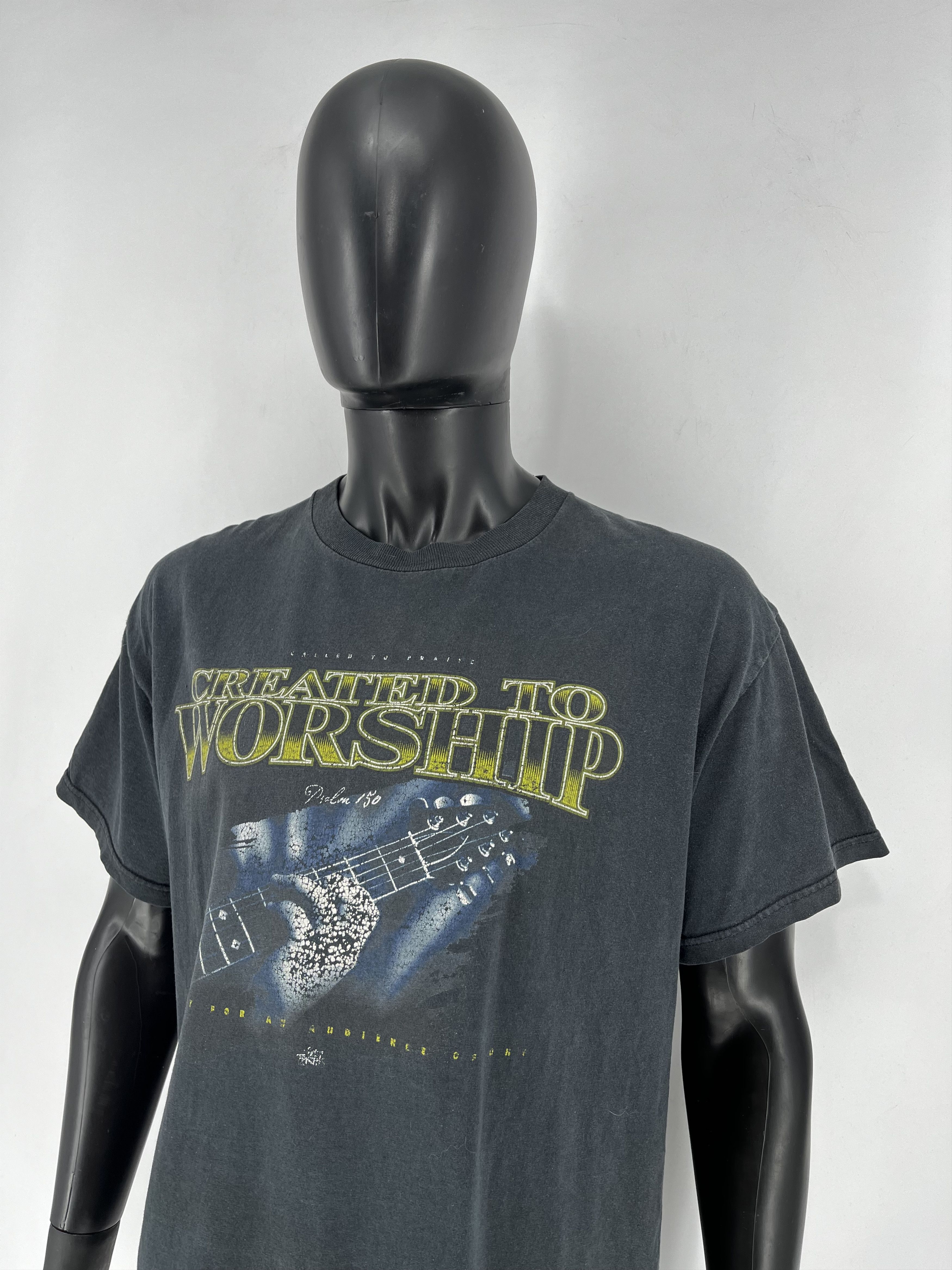 Band Tees Vintage Created To Worship Shirt Mens Large Black 1990s Size US L / EU 52-54 / 3 - 9 Thumbnail