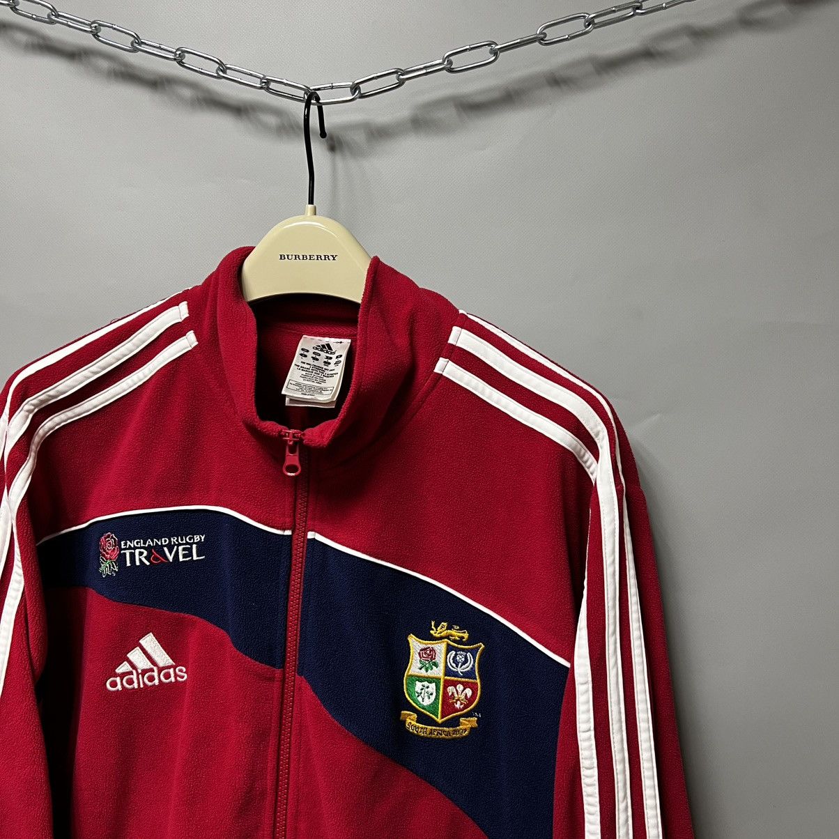 Adidas × Vintage Adidas British Irish Lions Training Fleece Jacket Rugby Zip Size US L / EU 52-54 / 3 - 3 Thumbnail