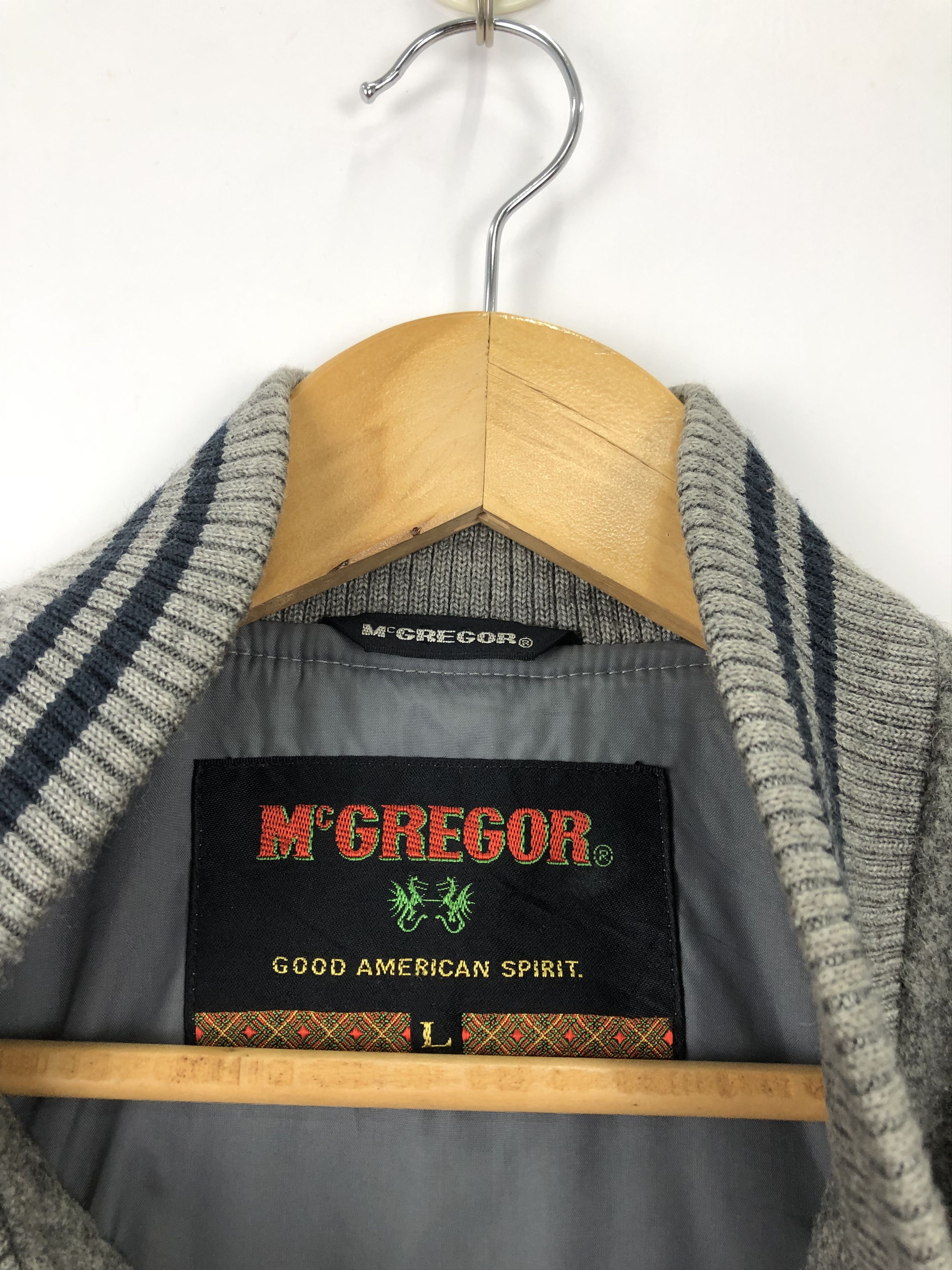 McGregor Vintage 90s Mcgregor Wool Varsity Jacket Gray V0318 Size US L / EU 52-54 / 3 - 6 Thumbnail