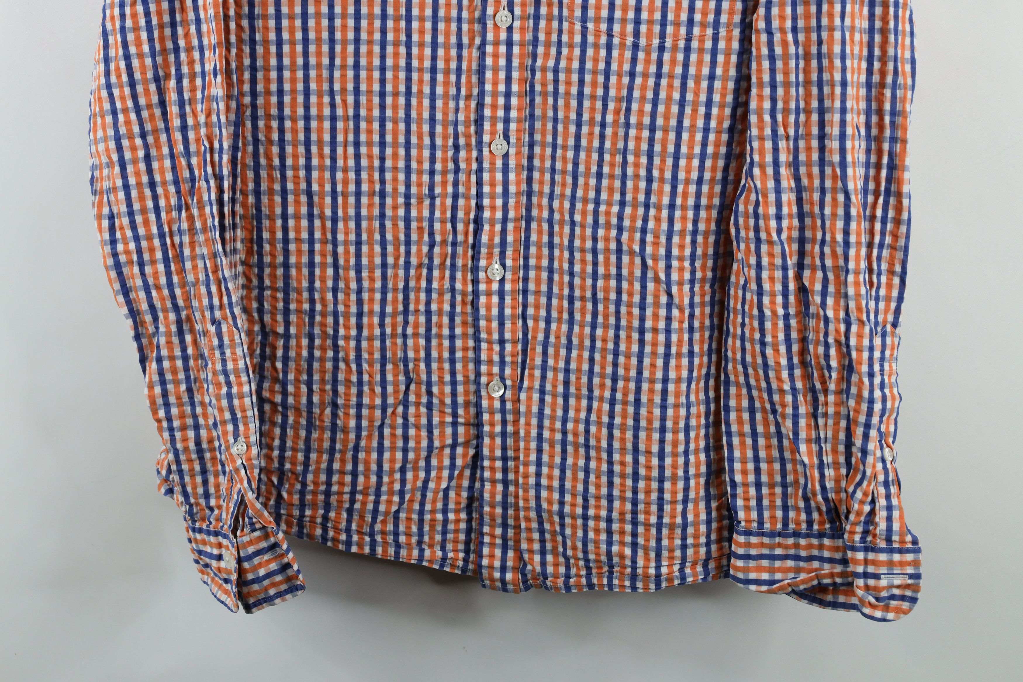 Brooks Brothers × Vintage Brooks Brothers Seersucker Collared Button Down Shirt Size US L / EU 52-54 / 3 - 3 Thumbnail