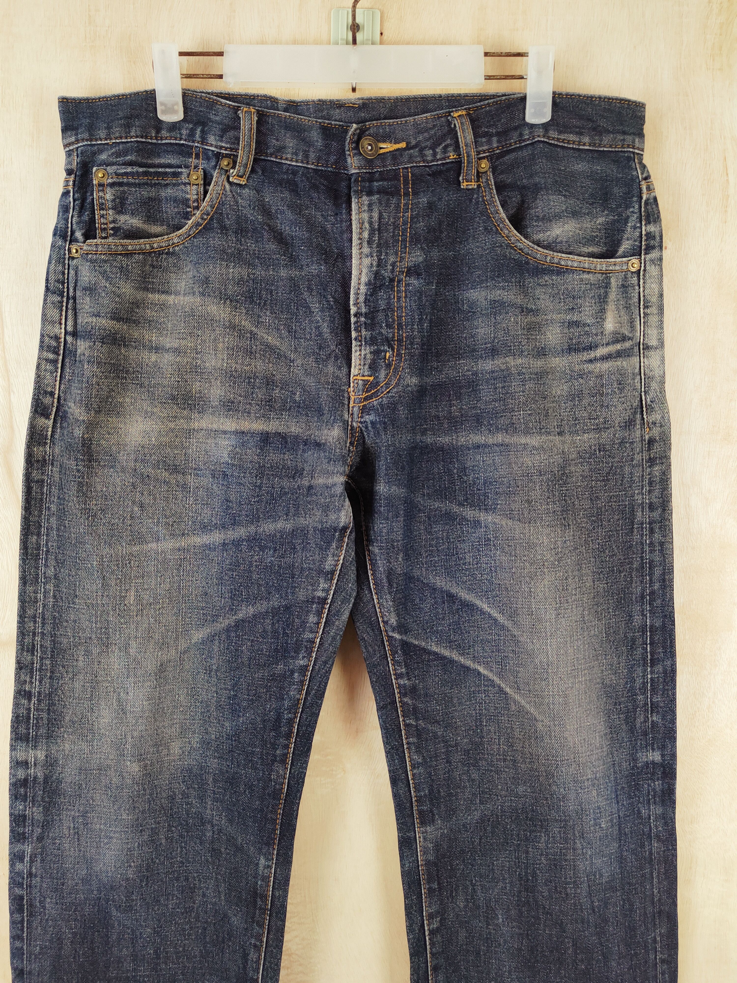 Japanese Brand Japanese Brand Blue Black Distressed Ripped Jeans #S2654 Size US 34 / EU 50 - 2 Thumbnail