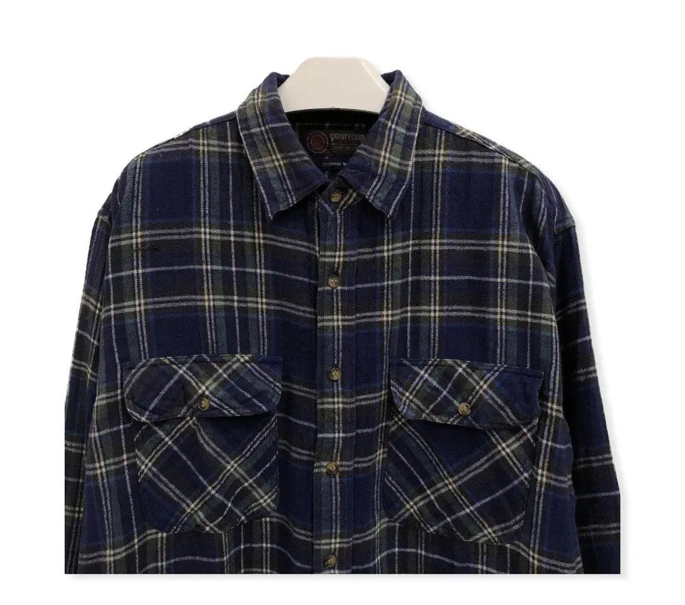 Vintage Vintage Varsity Club Plaid Tartan Flannel Shirt 👕 Size US M / EU 48-50 / 2 - 2 Thumbnail