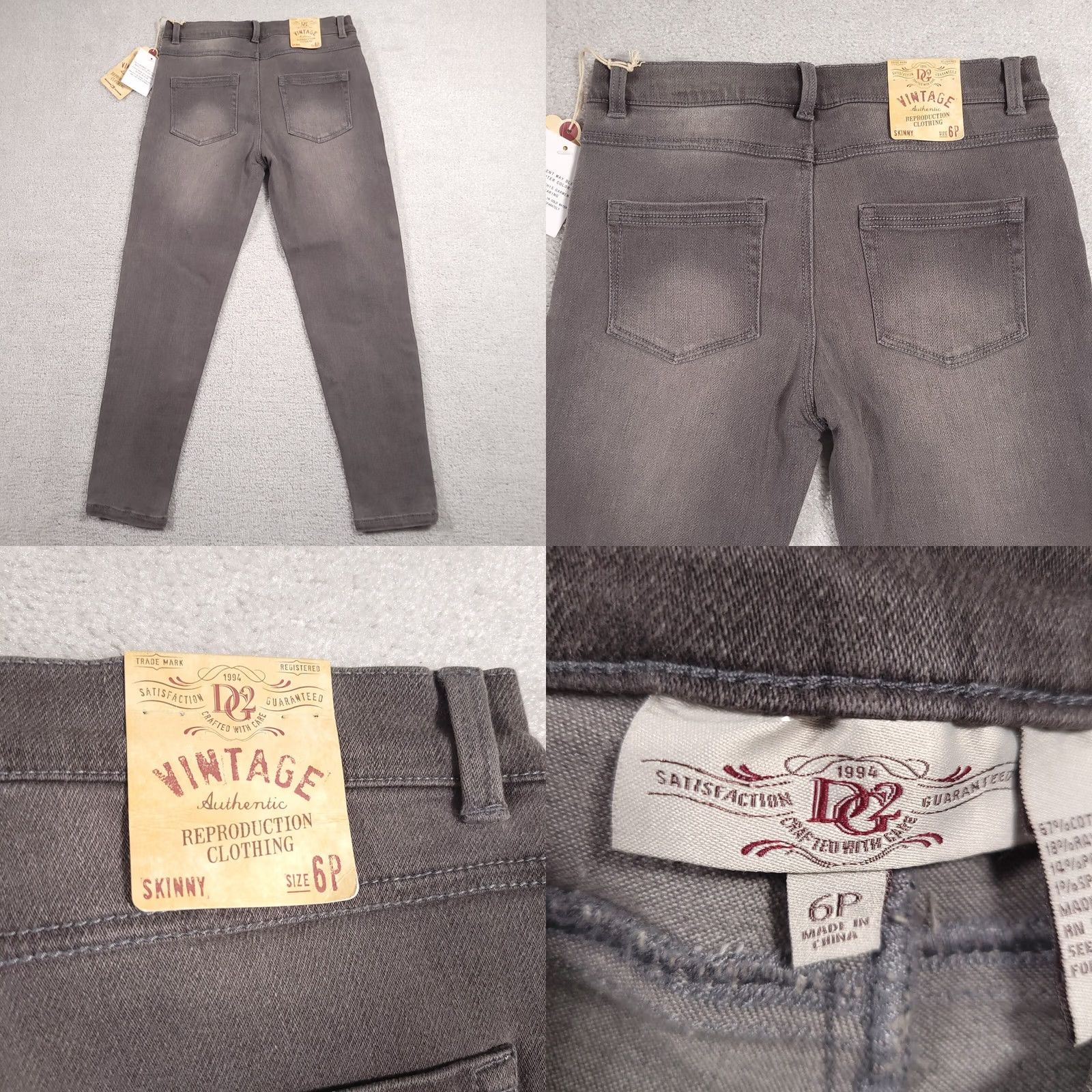 Vintage VINTAGE Diane Gilman DG2 Jeans 6P Grey Wash Skinny Western Distressed Women's Size 28" / US 6 / IT 42 - 9 Thumbnail