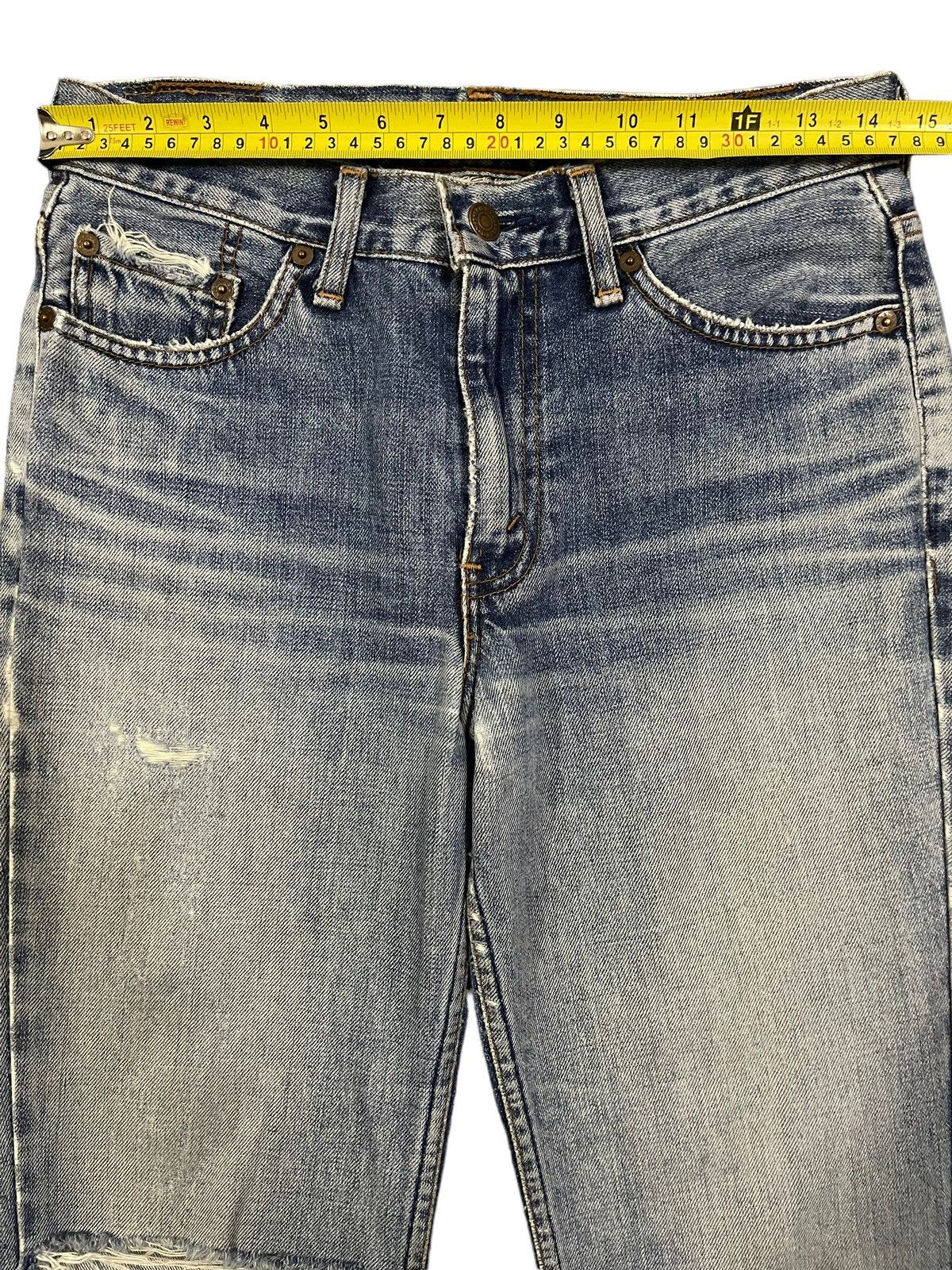 Levi's Vintage Japan 80s Levis Blue Wash Distressed Flare Jeans Size US 29 - 12 Thumbnail