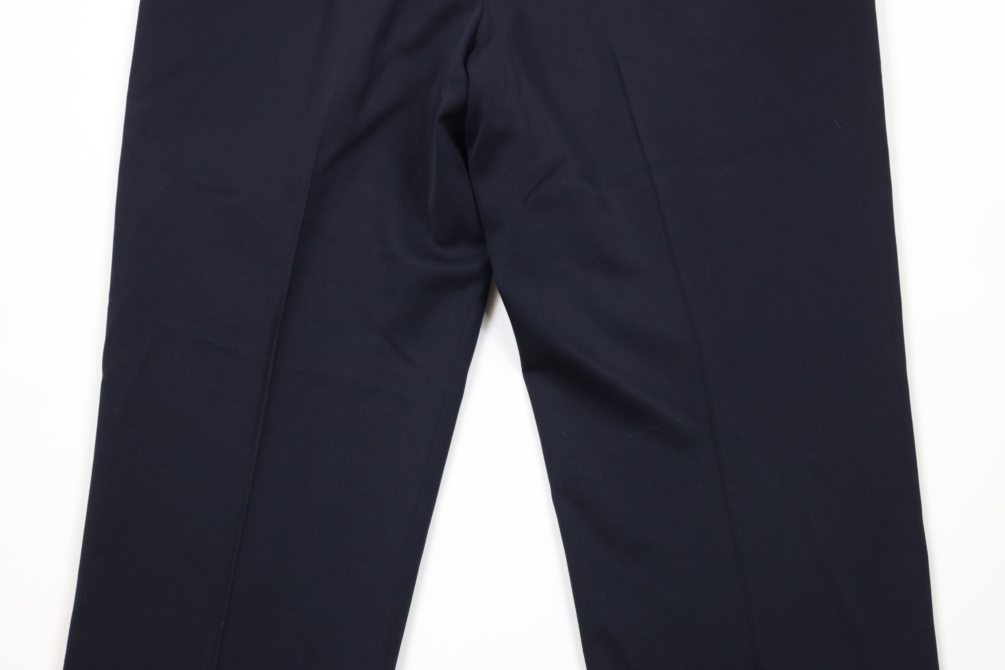 Lands' End × Vintage Vintage 90s Lands End Cuffed Wool Chino Pants Navy Blue USA Size US 36 / EU 52 - 12 Thumbnail
