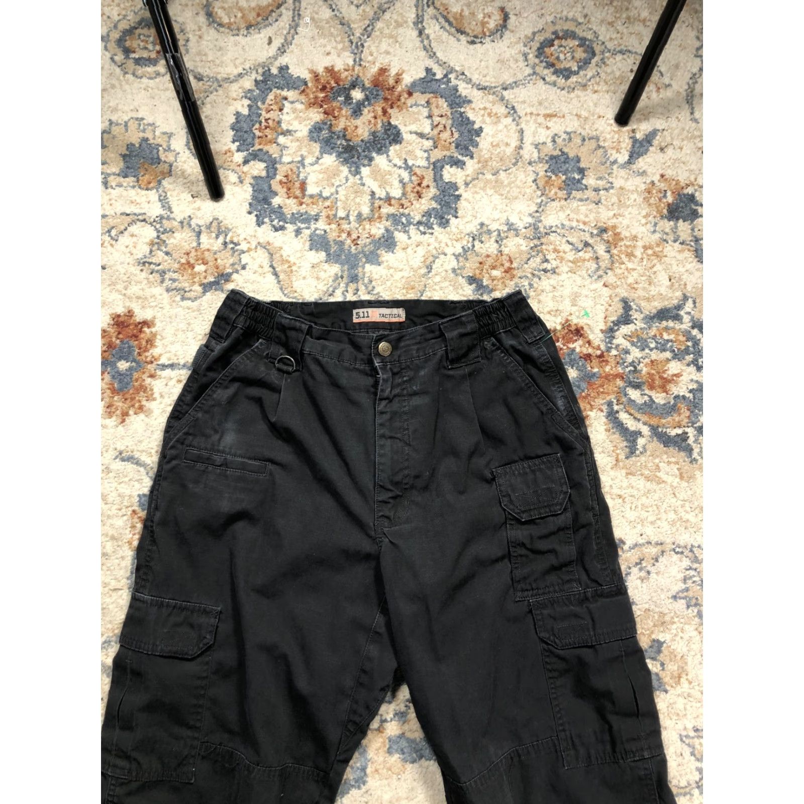 Vintage 5.11 Tactical Pants Mens 28x29 Black Cargo Workwear Pockets Zip Fly Front Flat Front Adjustable Waist Casual Size US 28 / EU 44 - 2 Thumbnail