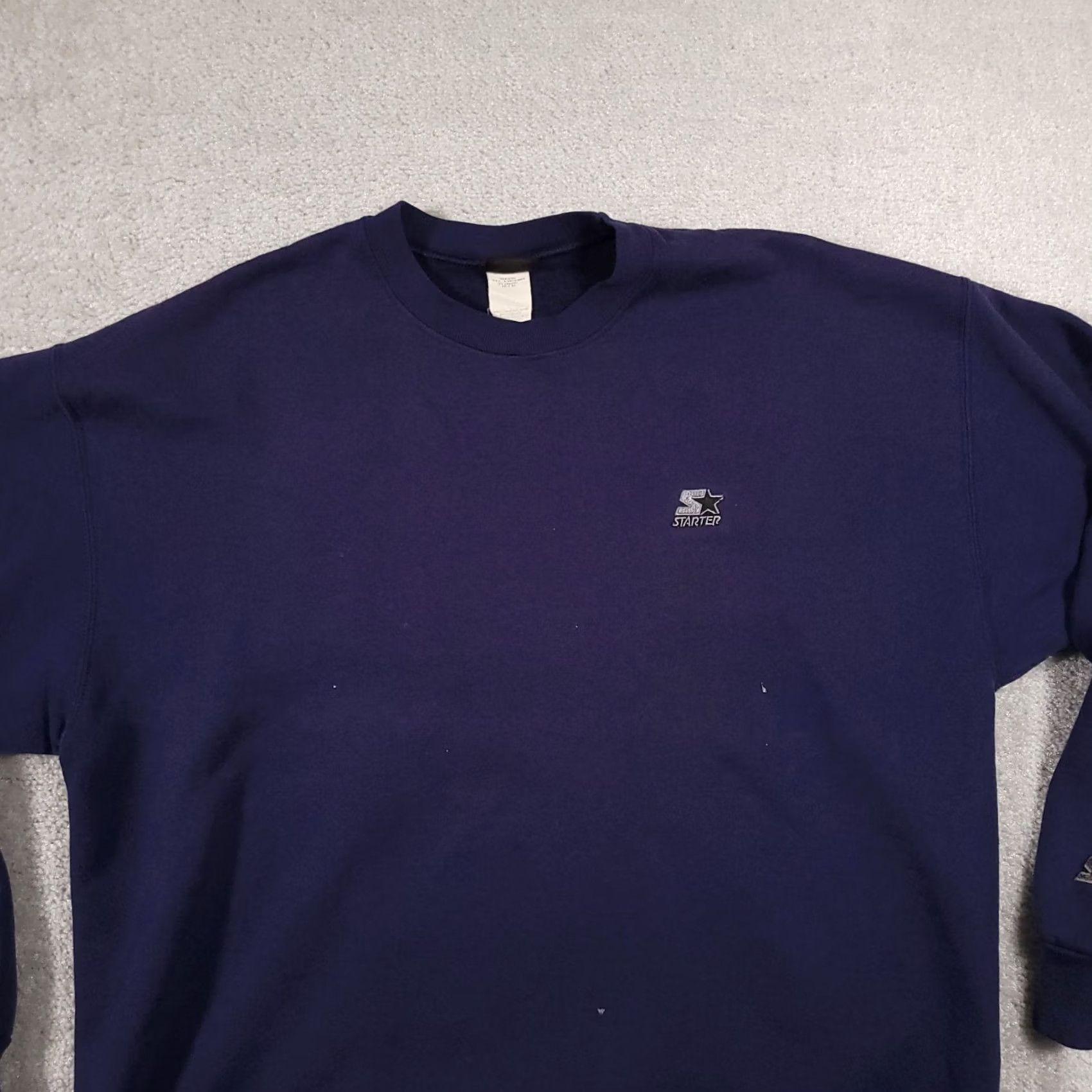 Starter VINTAGE Starter Sweatshirt Crewneck Mens Large Navy Blue Embroidered Y2K 90s Size US L / EU 52-54 / 3 - 3 Thumbnail