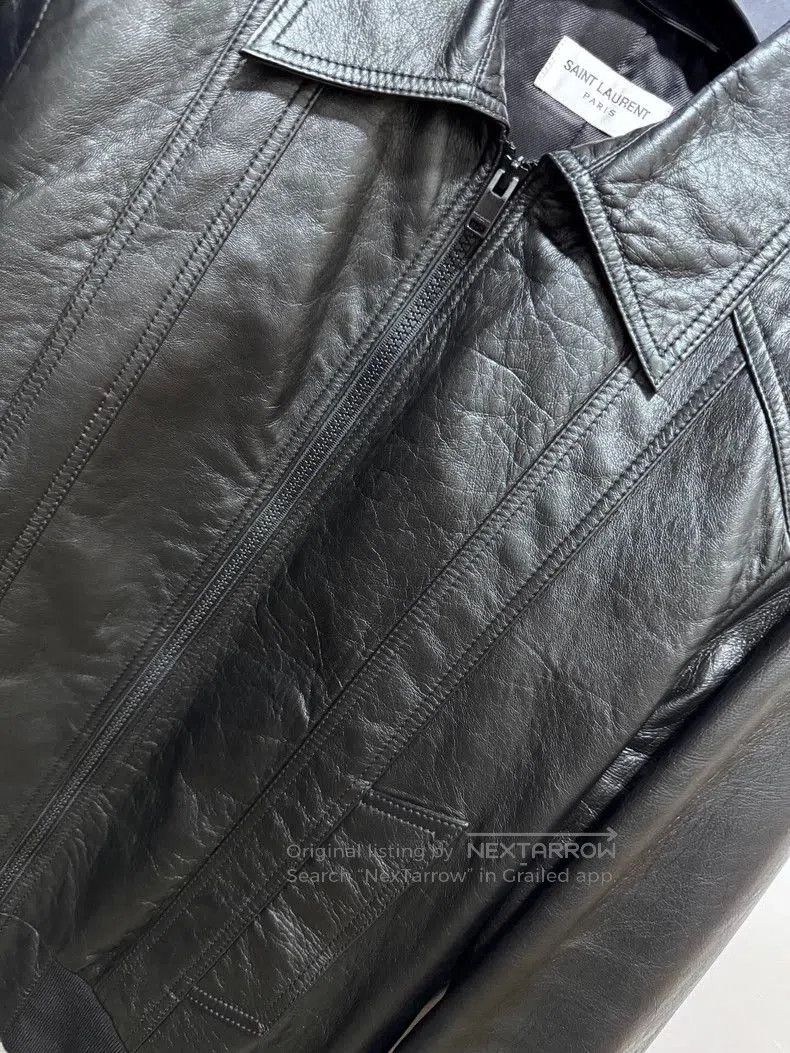 Saint Laurent Paris Saint Laurent Leather Jacket with Rhinestones. Size US L / EU 52-54 / 3 - 3 Thumbnail