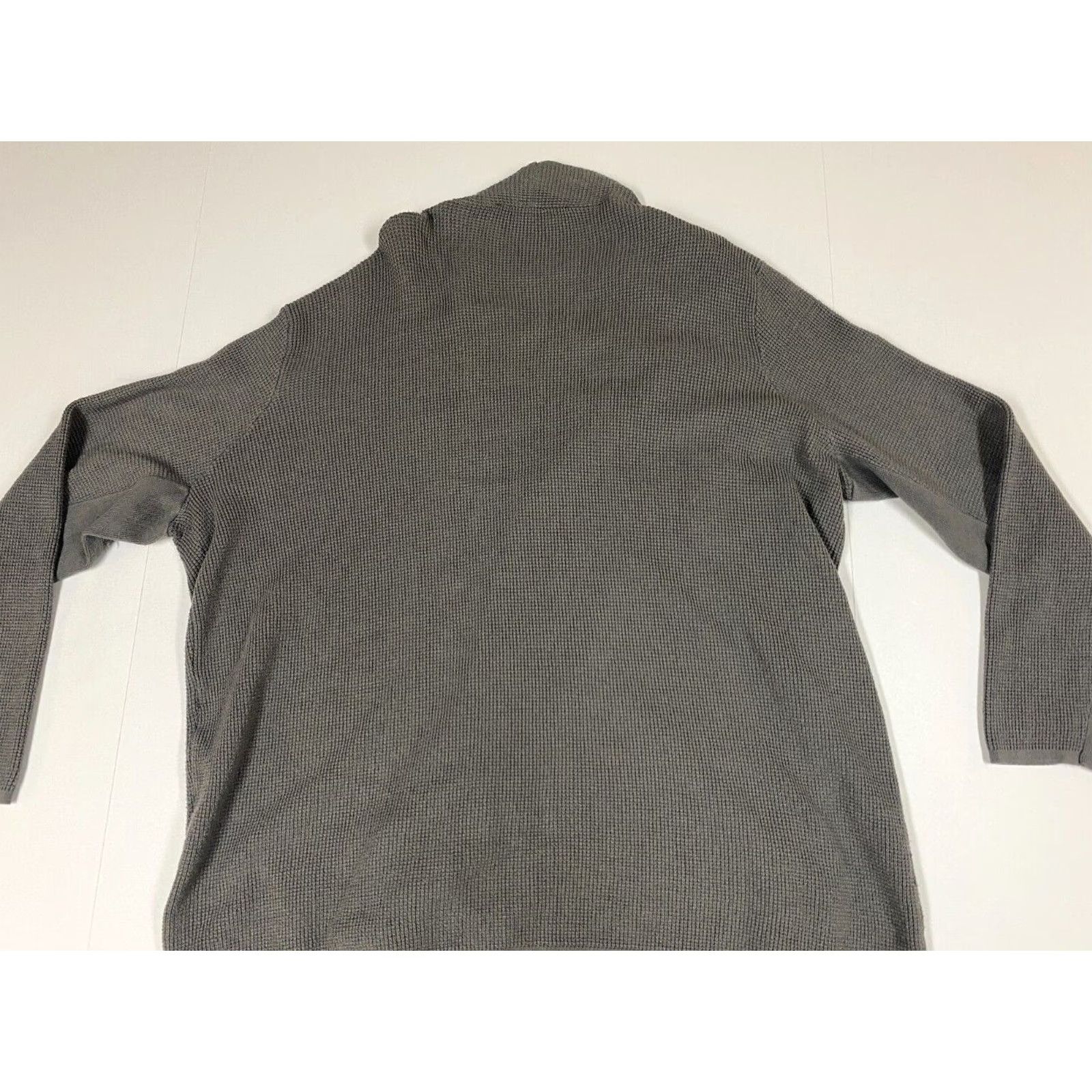 Vintage Ashley Stewart Sweater Cardigan Womens 26 Gray Drape Zip Crew Neck 1/4 Zip Lightweight Cable-Knit Long Sleeve Size 4XL / US 24-26 - 7 Thumbnail