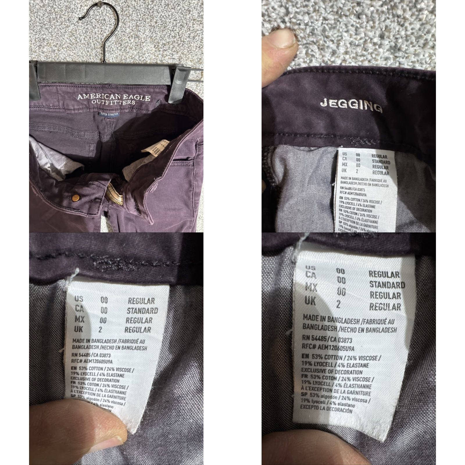 American Eagle Outfitters American Eagle Outfitters Jegging Pants Women 8 Purple Denim Stretch Skinny Y2K Retro Grunge City Womens Size 30" / US 8 / IT 44 - 8 Thumbnail