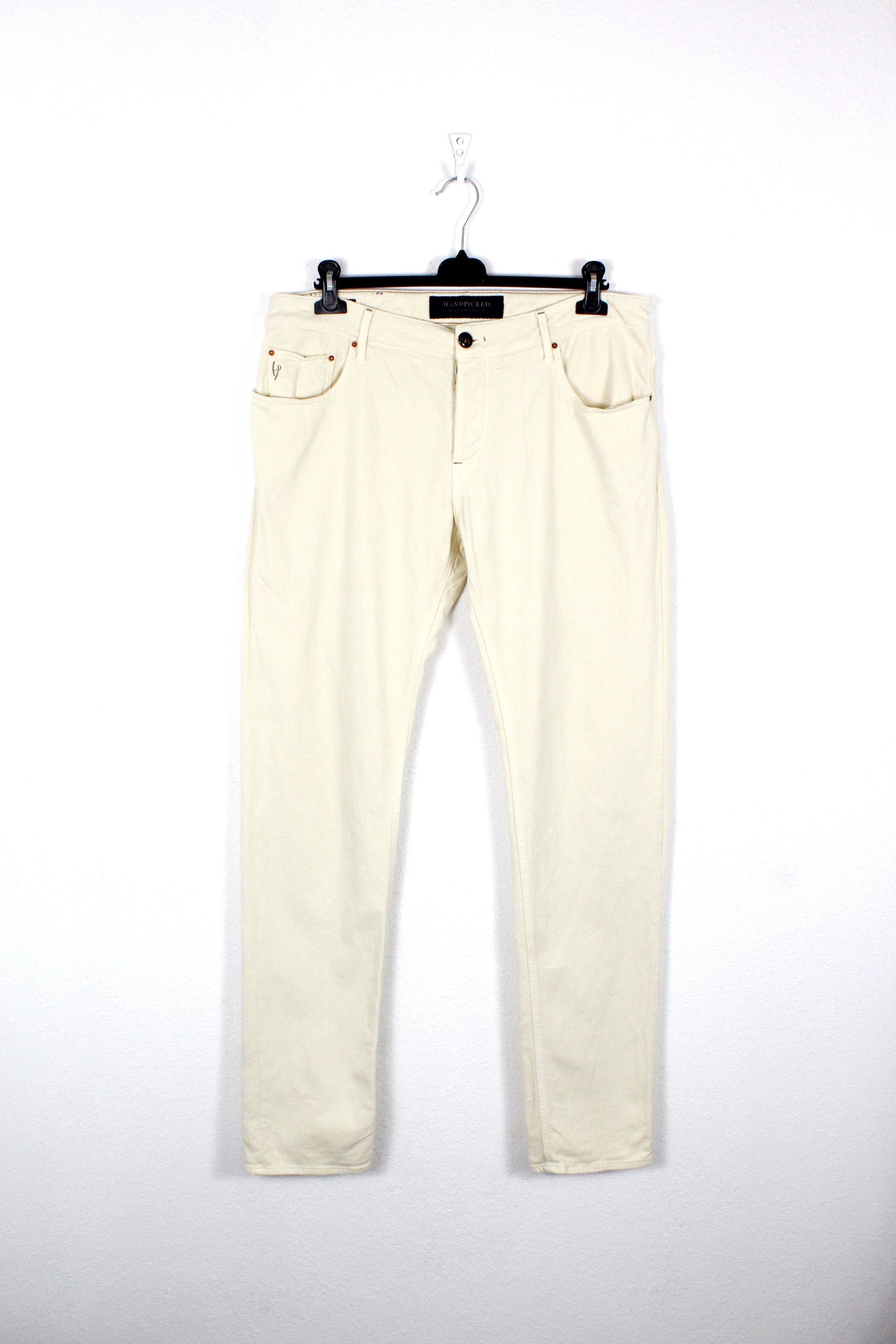 Designer Mens Handpicked Beige Ravello Pants 38 Size US 38 / EU 54 - 1 Thumbnail
