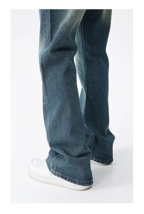 VIBE Men's vintage distressed white bootcut straight jeans Size US 32 / EU 48 - 5 Thumbnail