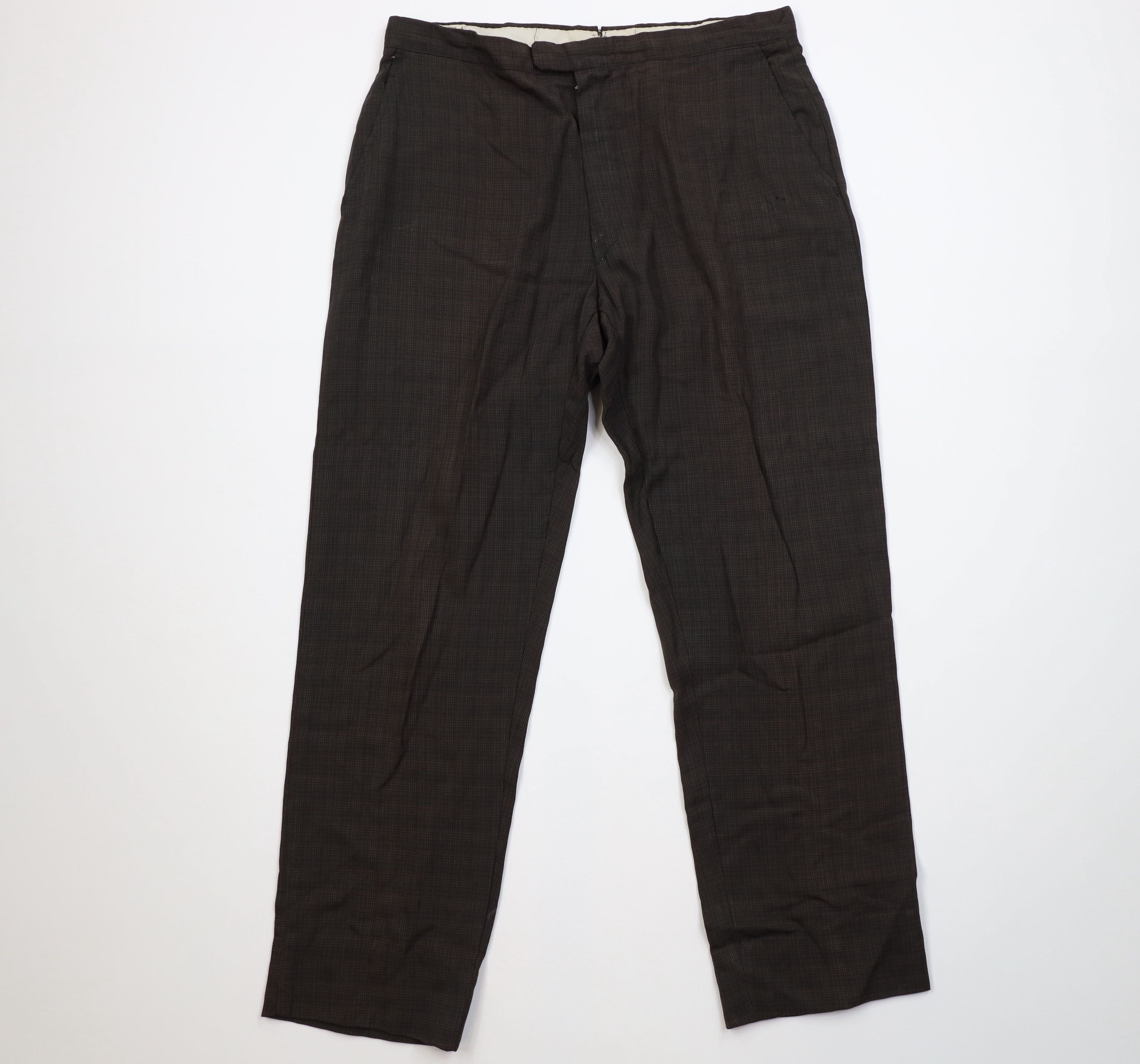 Vintage Vintage 50s Streetwear Rayon Gabardine Chino Pants Plaid Size US 32 / EU 48 - 1 Thumbnail