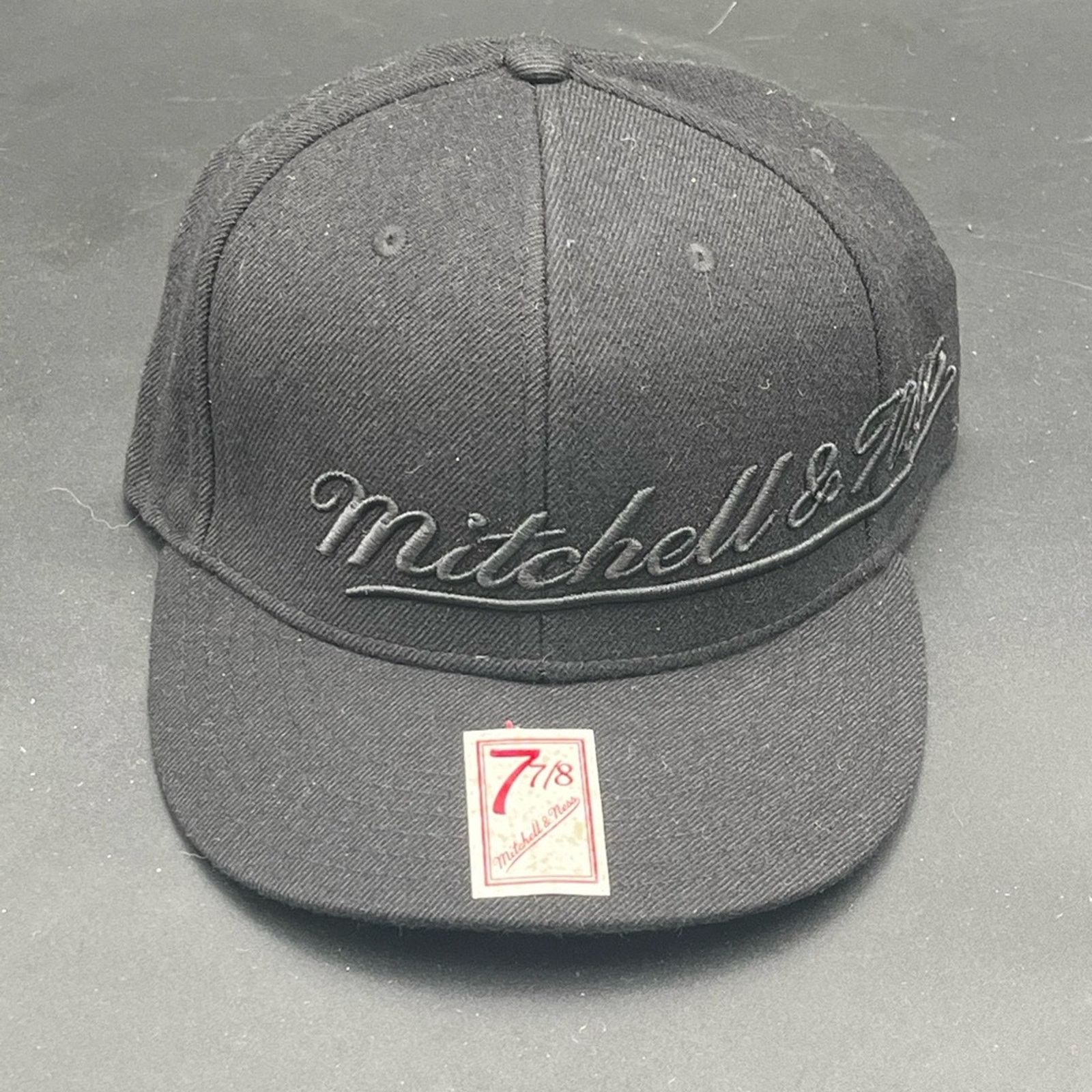 Mitchell & Ness Black on Black Embroidered Mitchell & Ness Hat 7 3/4 Size ONE SIZE - 1 Thumbnail
