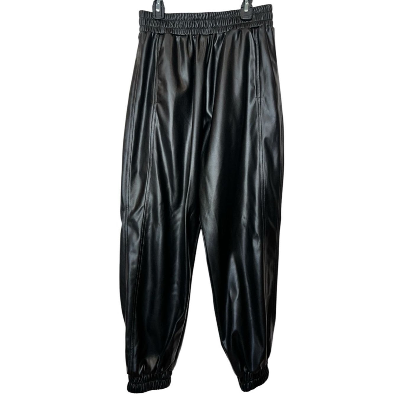 MISA Los Angeles MISA Los Angeles Kasta Faux Leather Jogger Pants Black Vega Size 27" / US 4 / IT 40 - 4 Thumbnail