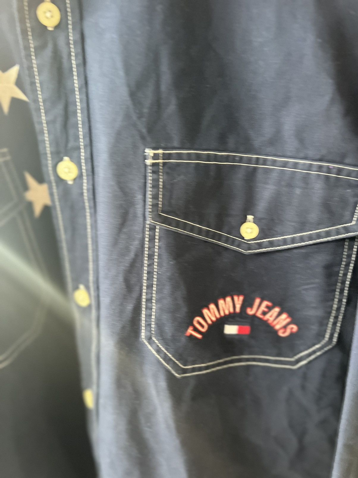 Tommy Hilfiger × Vintage Vintage 90s Tommy Hilfiger Jeans USA Button Up Shirt Collar Size US XL / EU 56 / 4 - 6 Thumbnail