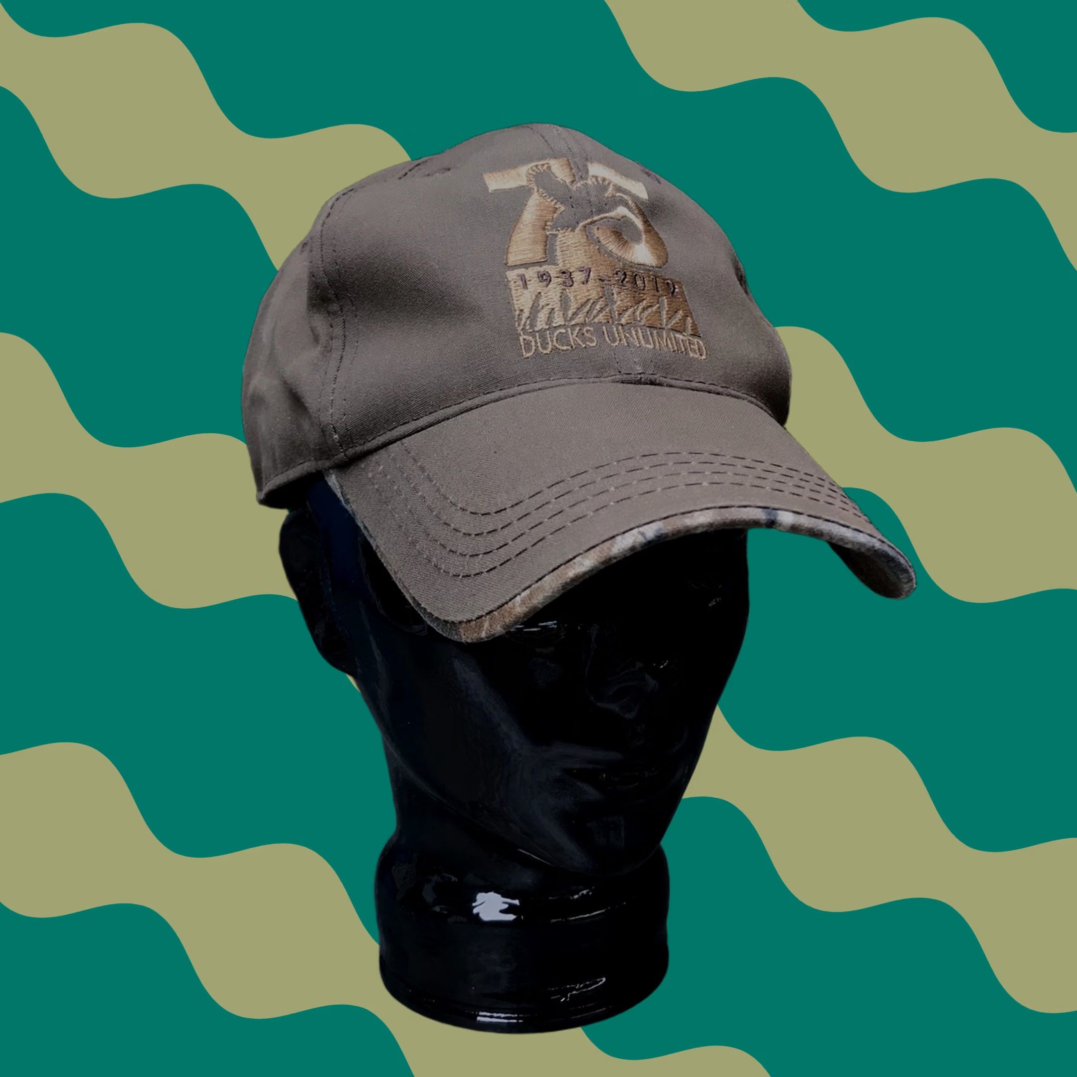 Vintage Ducks Unlimited Baseball Cap Hat OS Brown Adjustable 75th Anniversary 1937-2012 Men Baseball Cap Size ONE SIZE - 1 Thumbnail