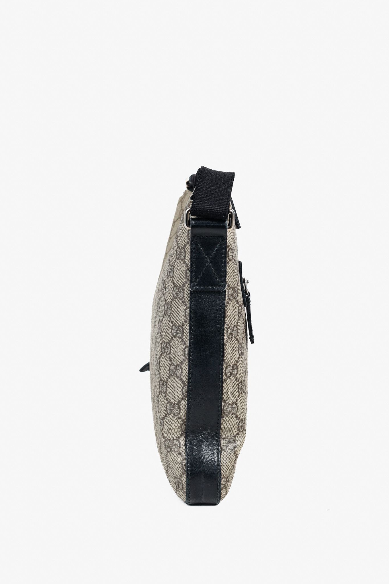 Gucci Gucci GG Supreme Monogram Leather Trim Flat Messenger Bag Size ONE SIZE - 3 Thumbnail