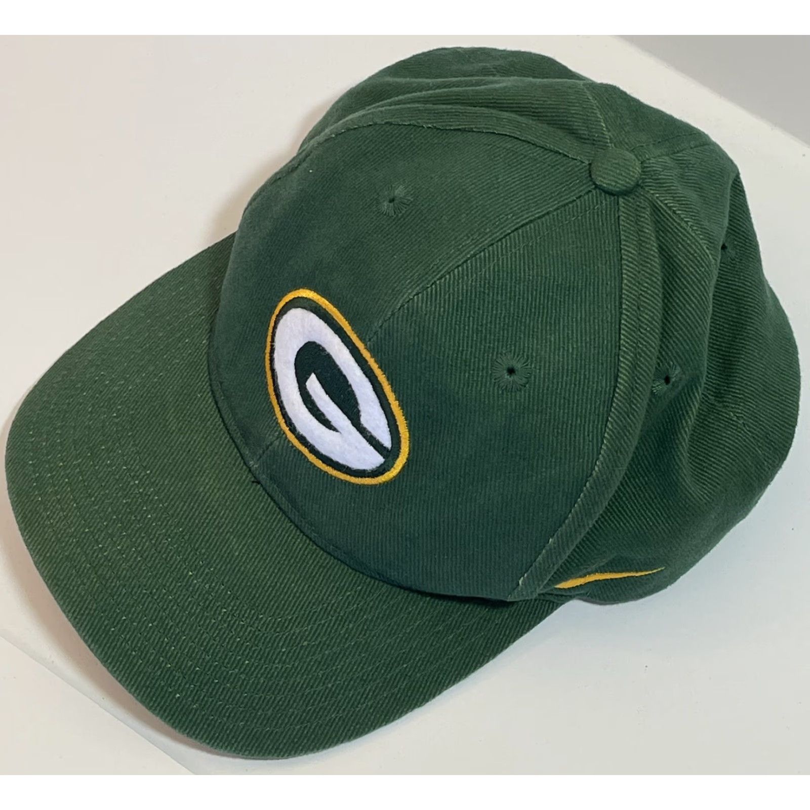 Nike VINTAGE Nike Mens Pro Line 90s Green Bay Packers Hat Cap Strap Back Football Baseball Cap Adjustable Green Mens 90s Size ONE SIZE - 6 Thumbnail