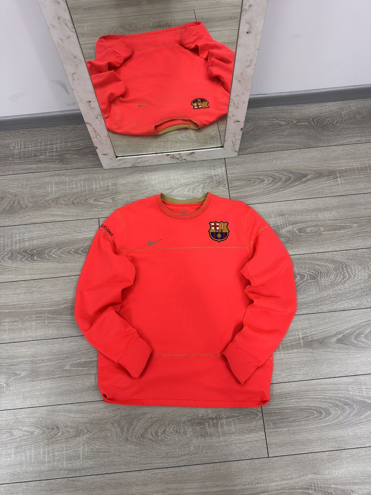 Nike Nike Barcelona Vintage Soccer Longsleeve Blokecore Drill Size US L / EU 52-54 / 3 - 4 Thumbnail